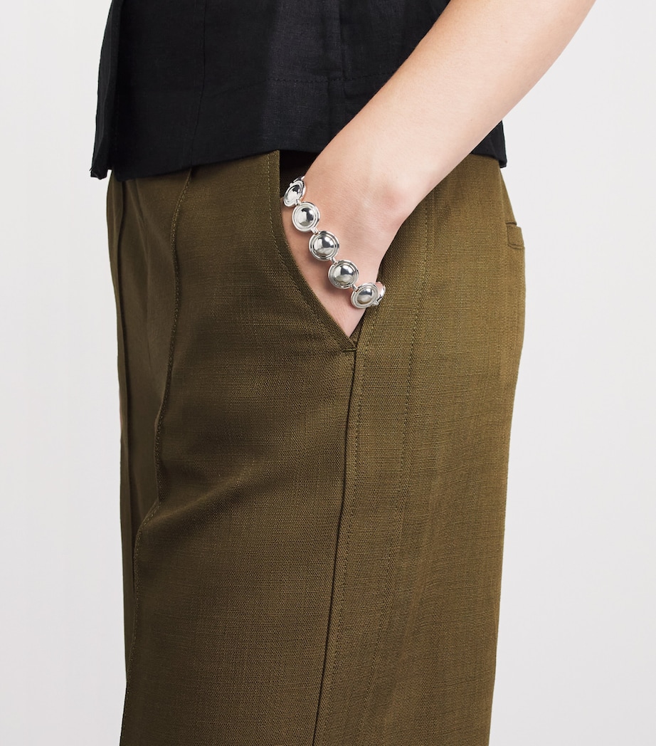 ME+EM Womens Forever Wide-Leg Trousers Olive Green Image 3