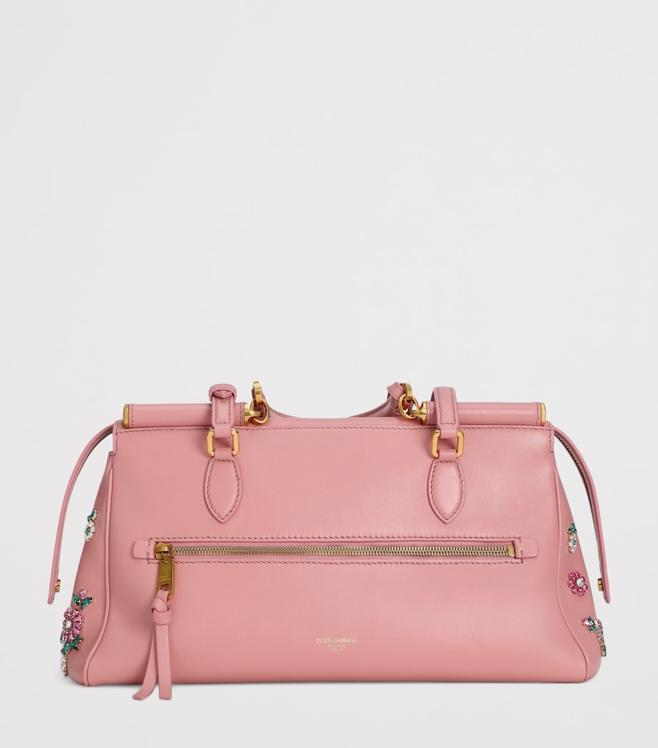 Dolce&Gabbana Calfskin Embellished Vittoria Shoulder Bag Multicolo Image 7