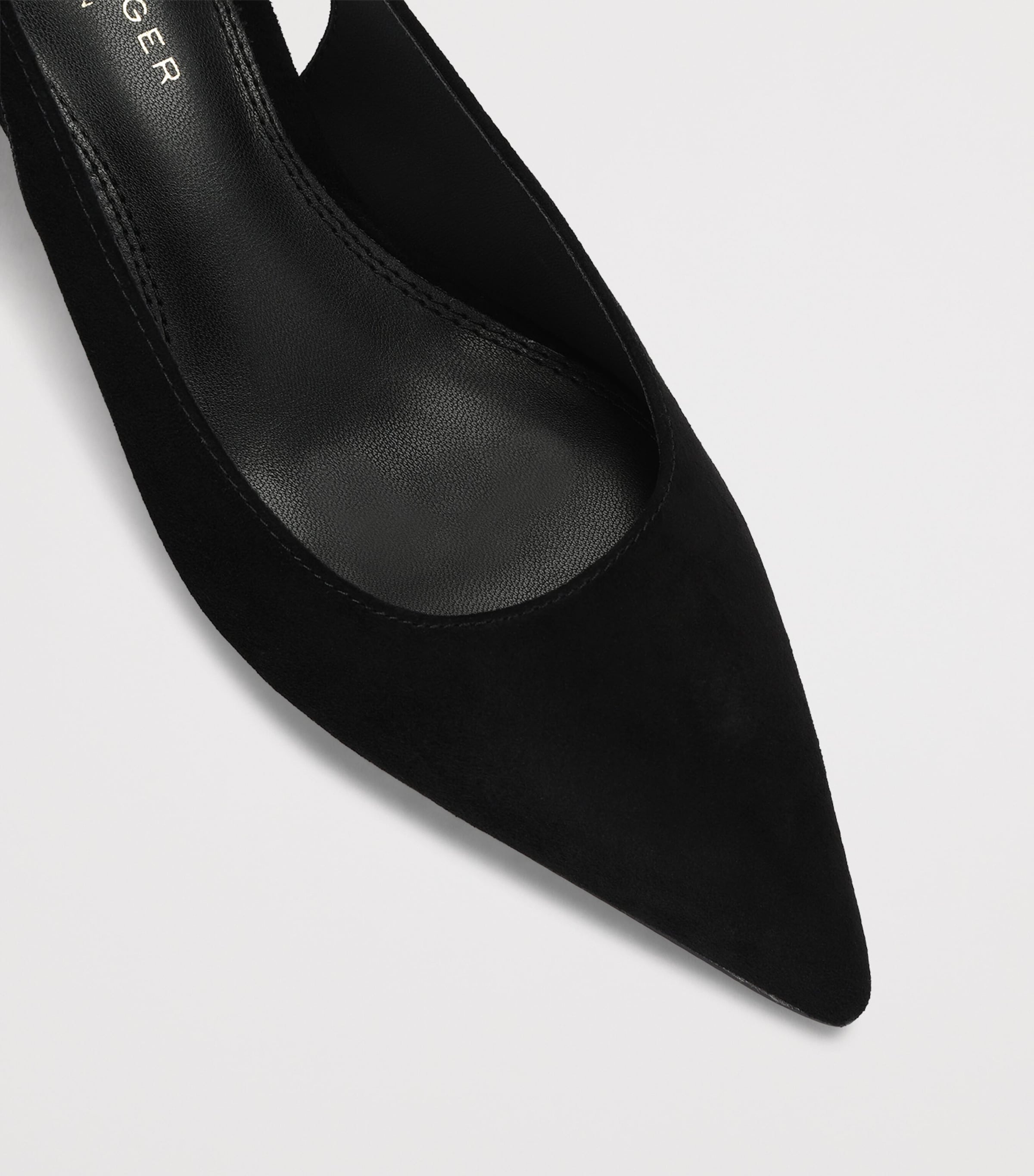Kurt Geiger London Suede Stepney Slingback Pumps Black Image 2