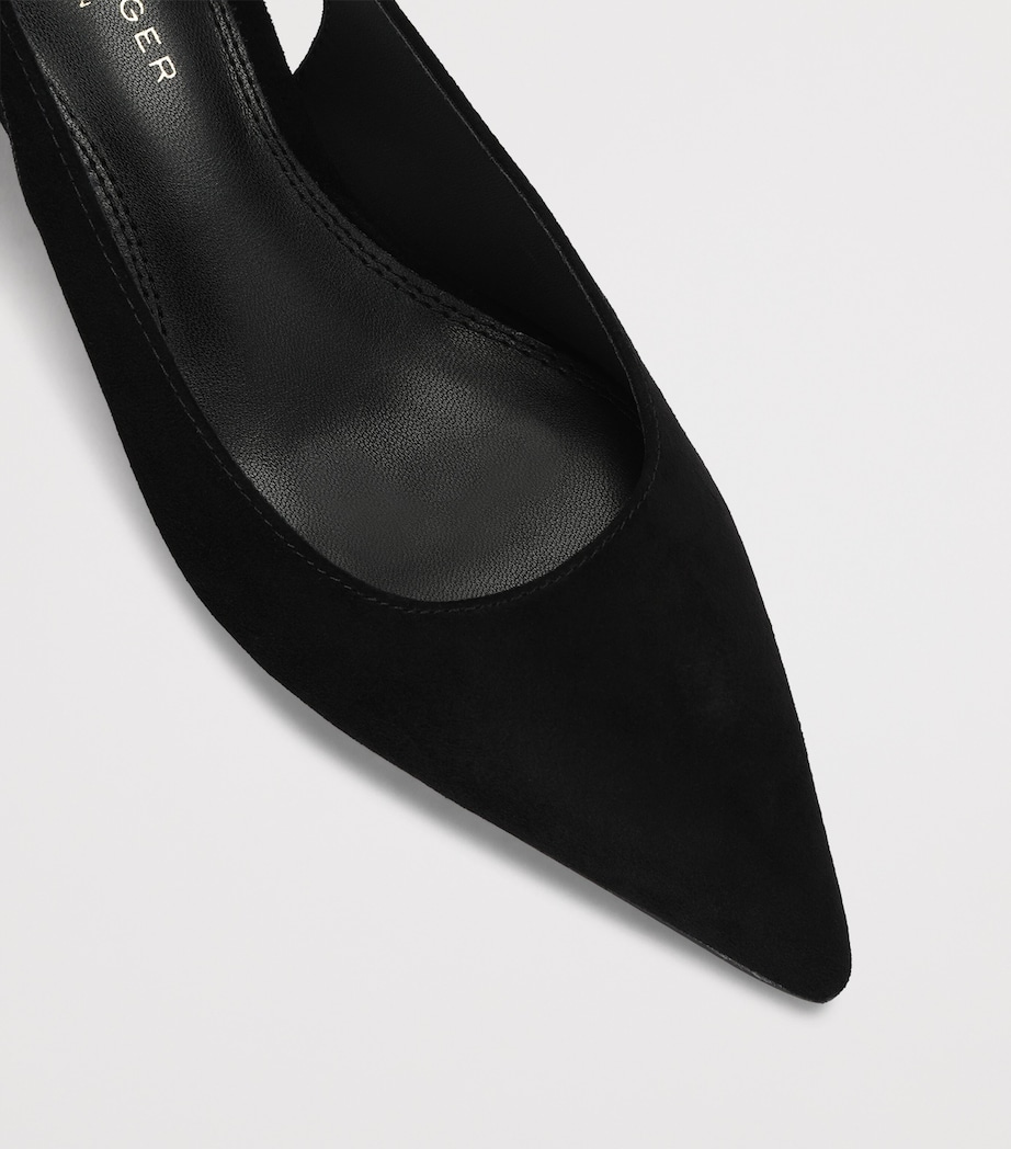 Kurt Geiger London Suede Stepney Slingback Pumps Black Image 2