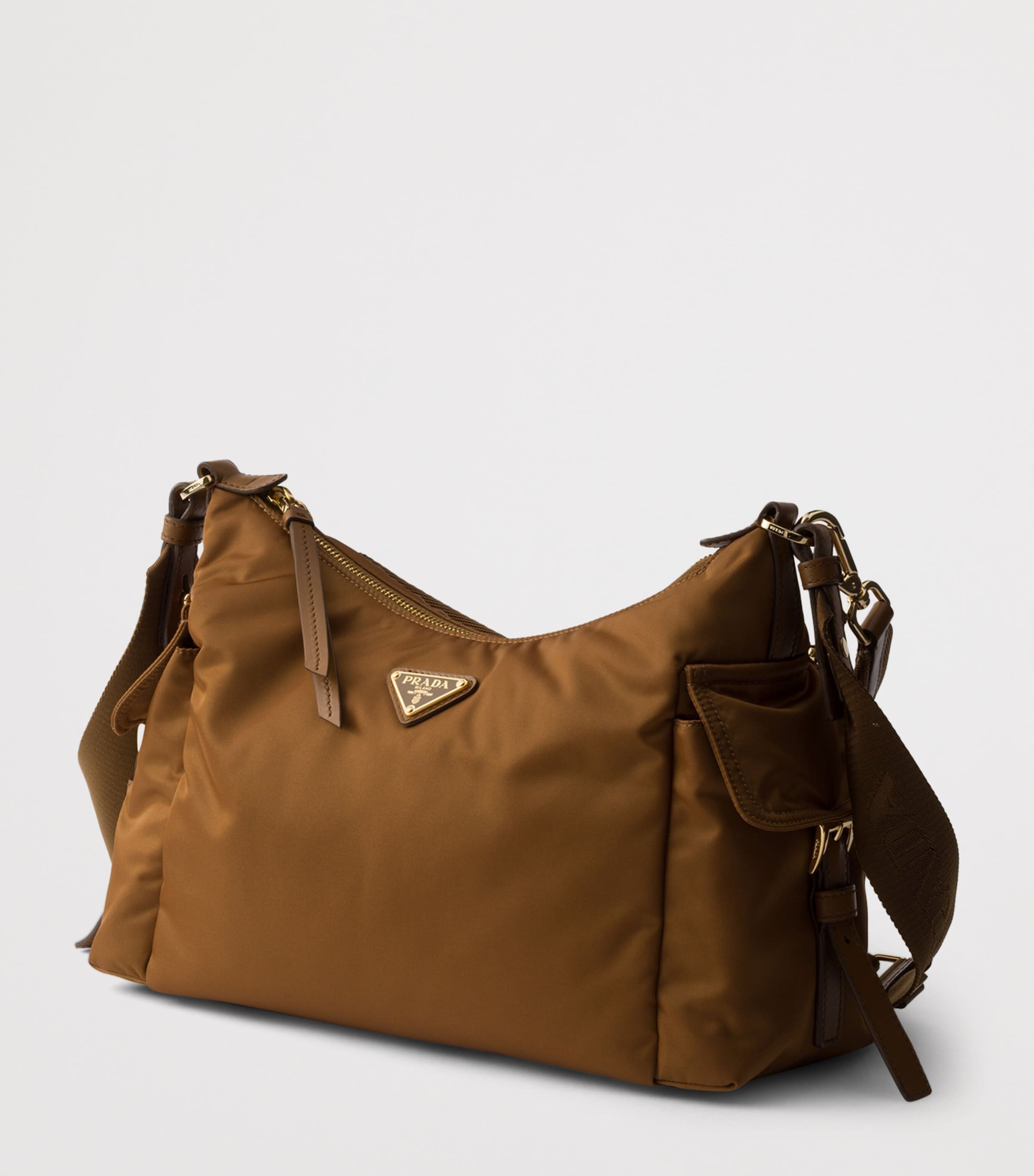 Large Re-Nylon and Leather Explore Shoulder Bag F0134 Image 2
