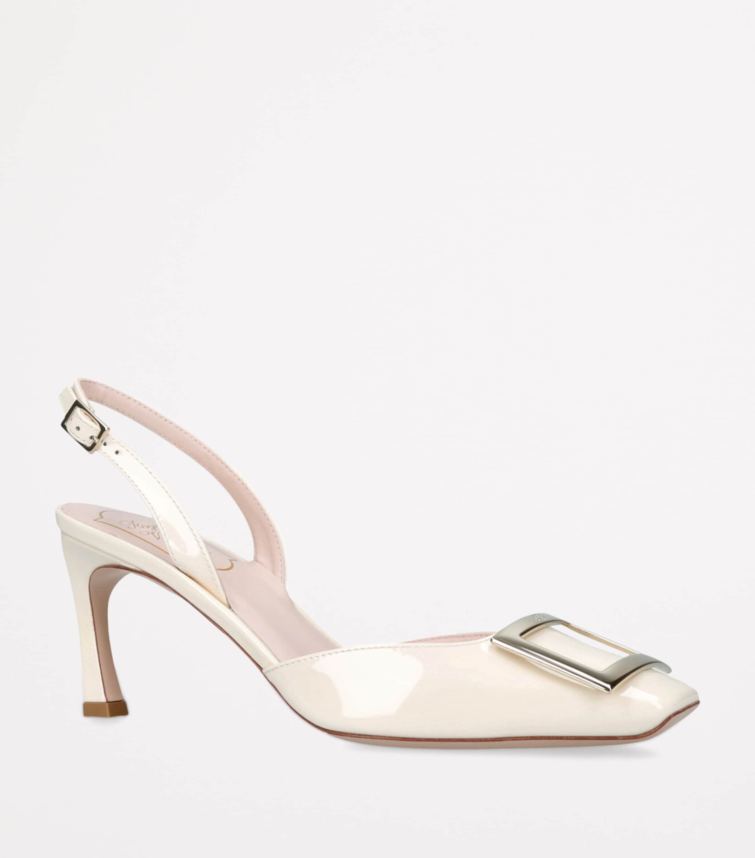 Leather Trompette Slingback Pumps 70 WHITE Image 3