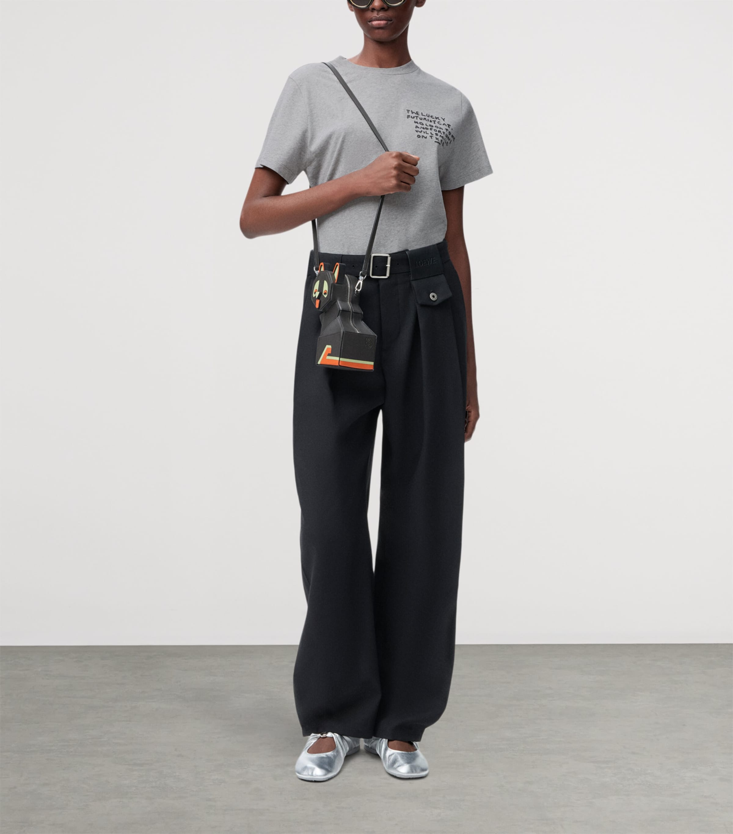 x Louis Wain Cotton Embroidered T-Shirt GREY MELANGE Image 2