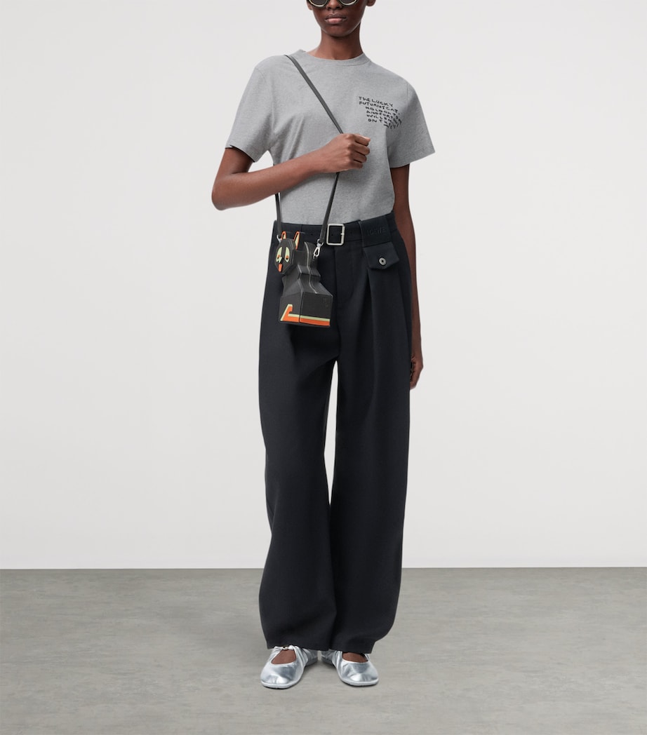 x Louis Wain Cotton Embroidered T-Shirt GREY MELANGE Image 2