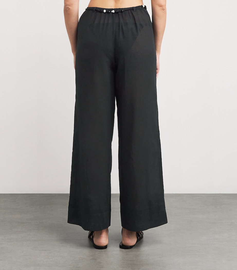 Cotton Wide-Leg Azura Trousers BLACK Image 4