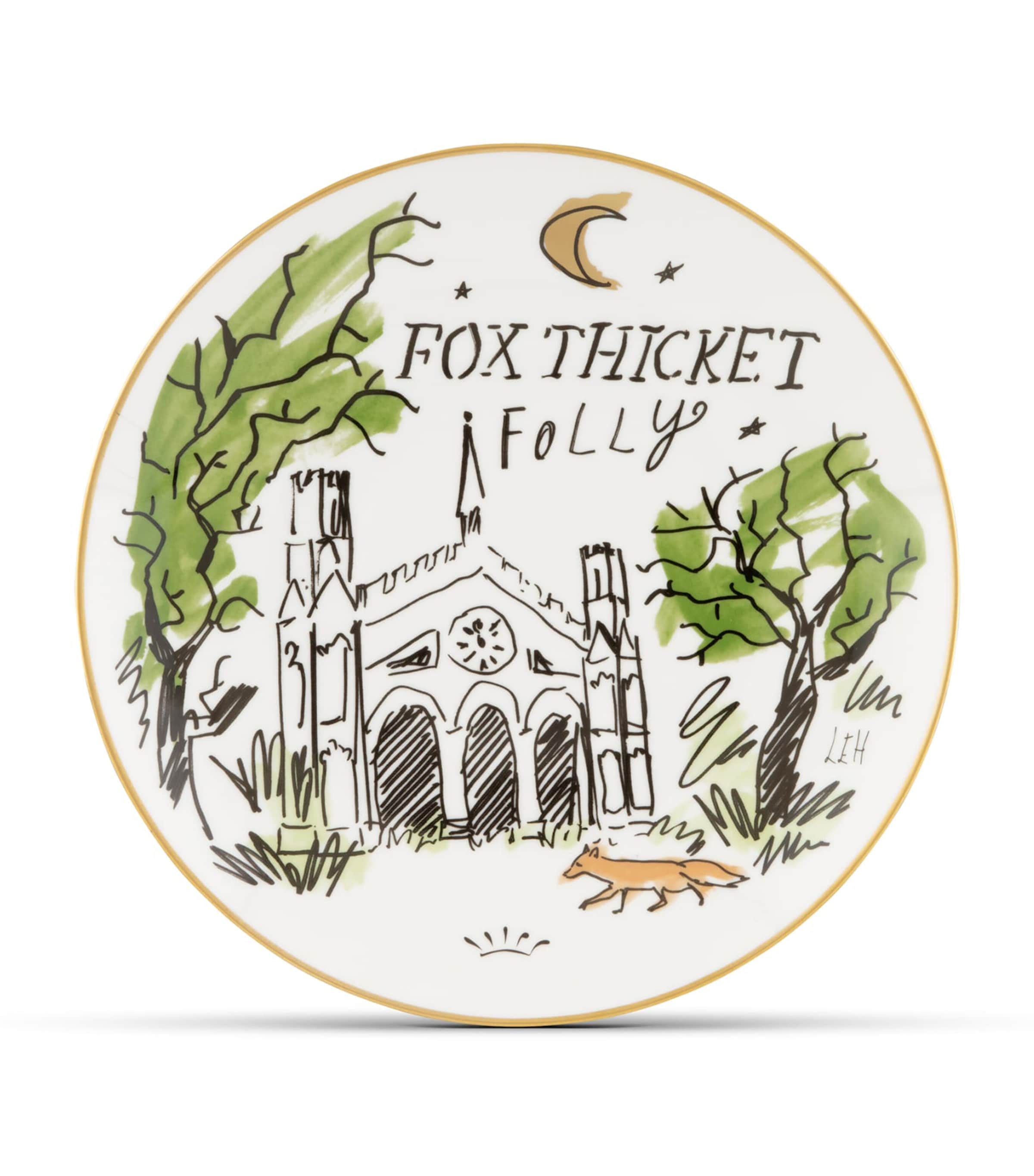 GINORI 1735 x Luke Edward Hall Fox Thicket Folly Decorative Plate (27cm) Image 1