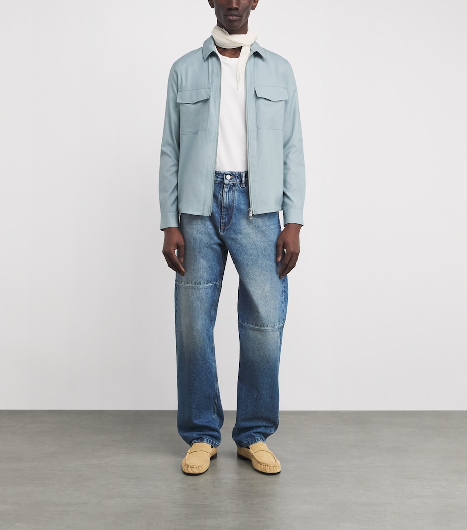 Virgin Wool-Silk Overshirt 13-LIGHT BLU Image 2