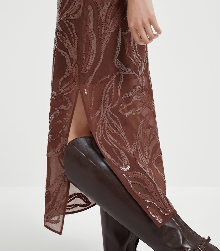 Silk Embellished Midi Skirt C4193 Image 2