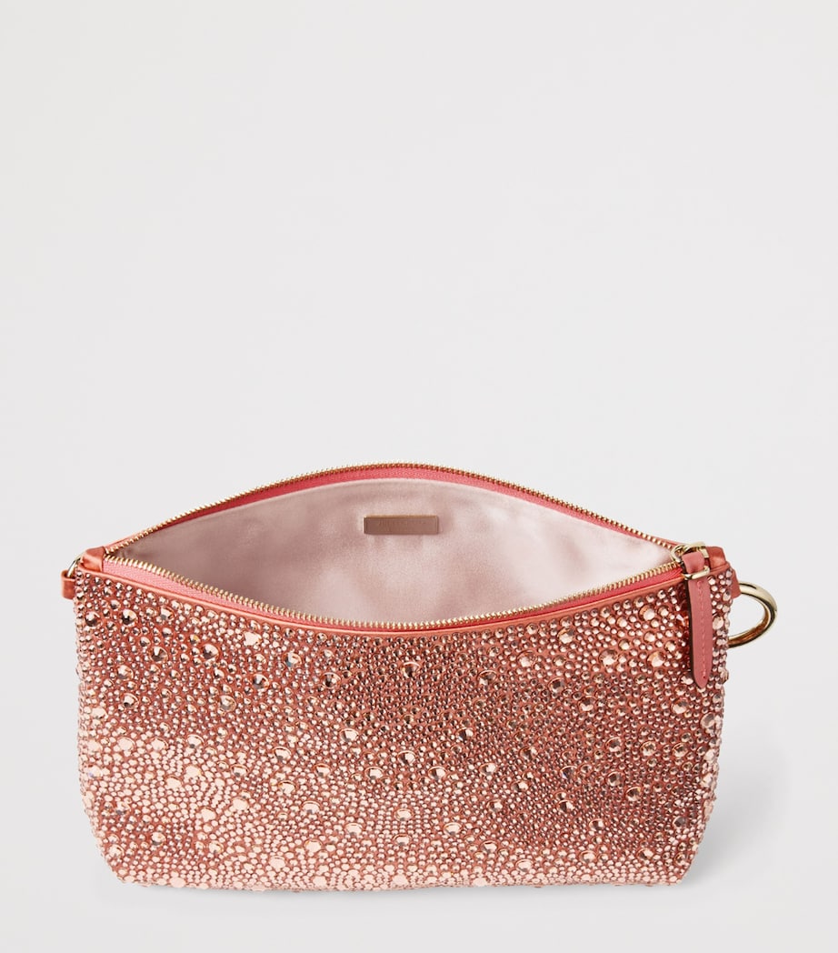 Jimmy Choo Callie Satin Embellished Clutch Bag Grapefruit/light Gol Image 4