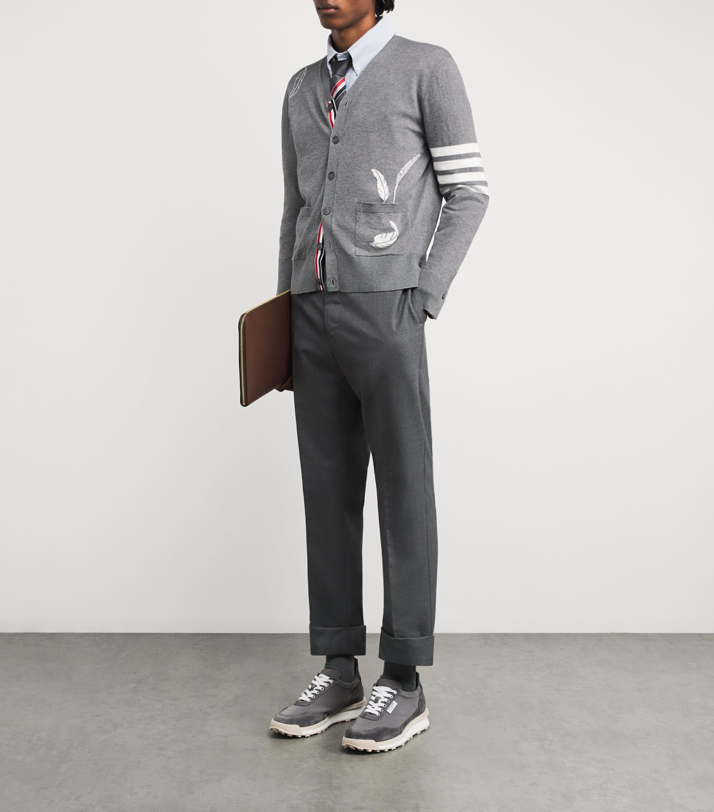 Cotton Feather Cardigan LT GREY Image 2