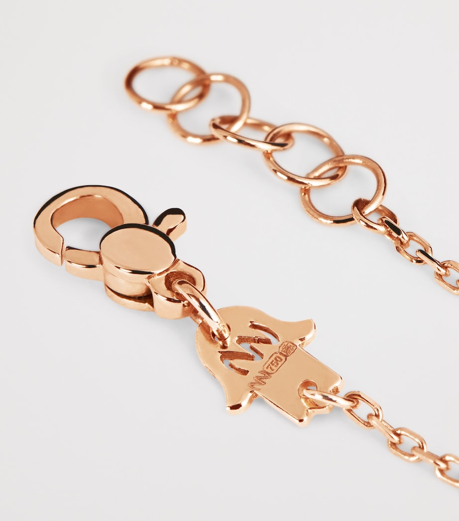 Rose Gold, Diamond and Ruby Mini Evil Eye Bracelet ROSE GOLD Image 4