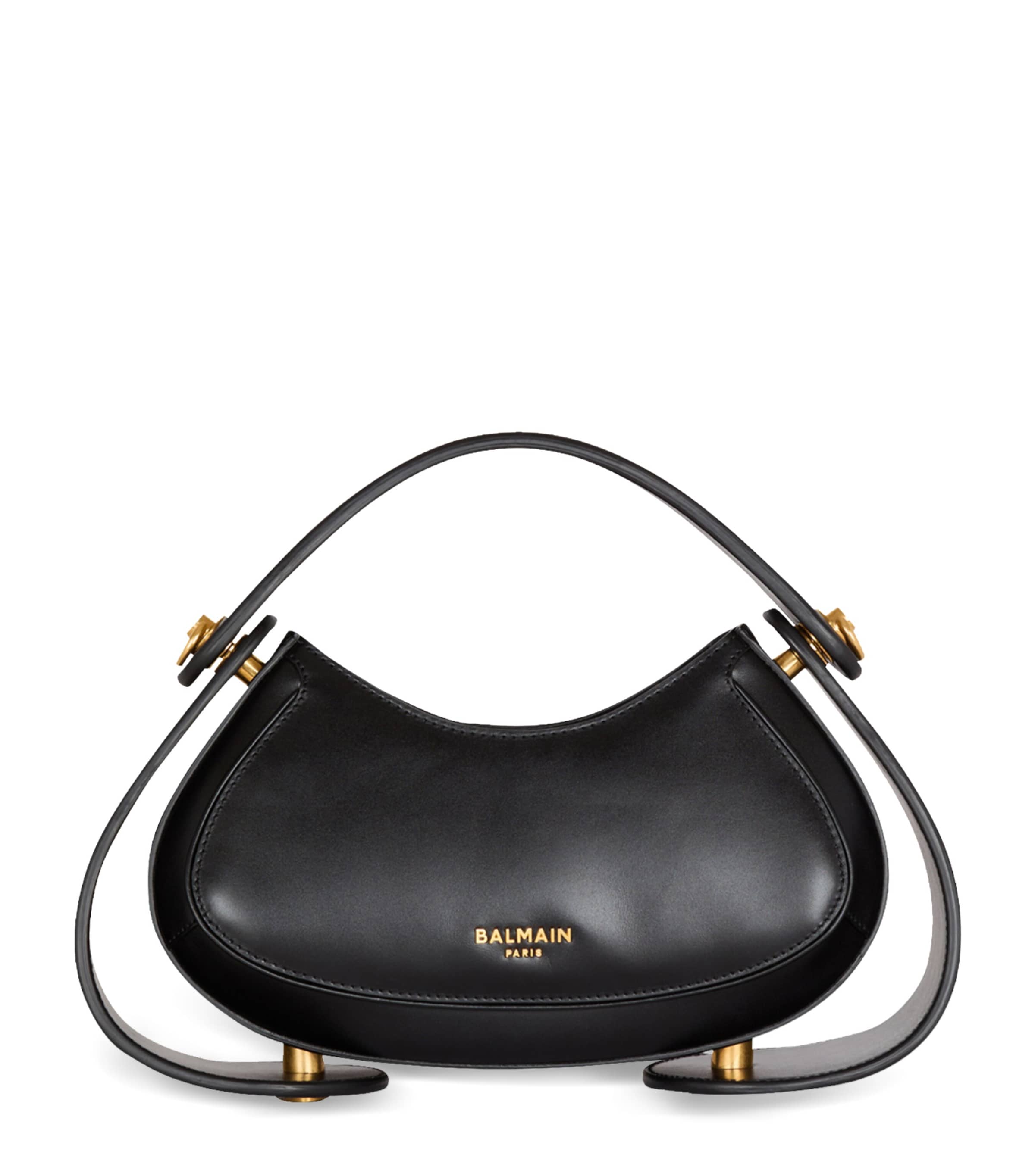 BALMAIN SMALL LEATHER JOLIE MADAME TOP-HANDLE BAG