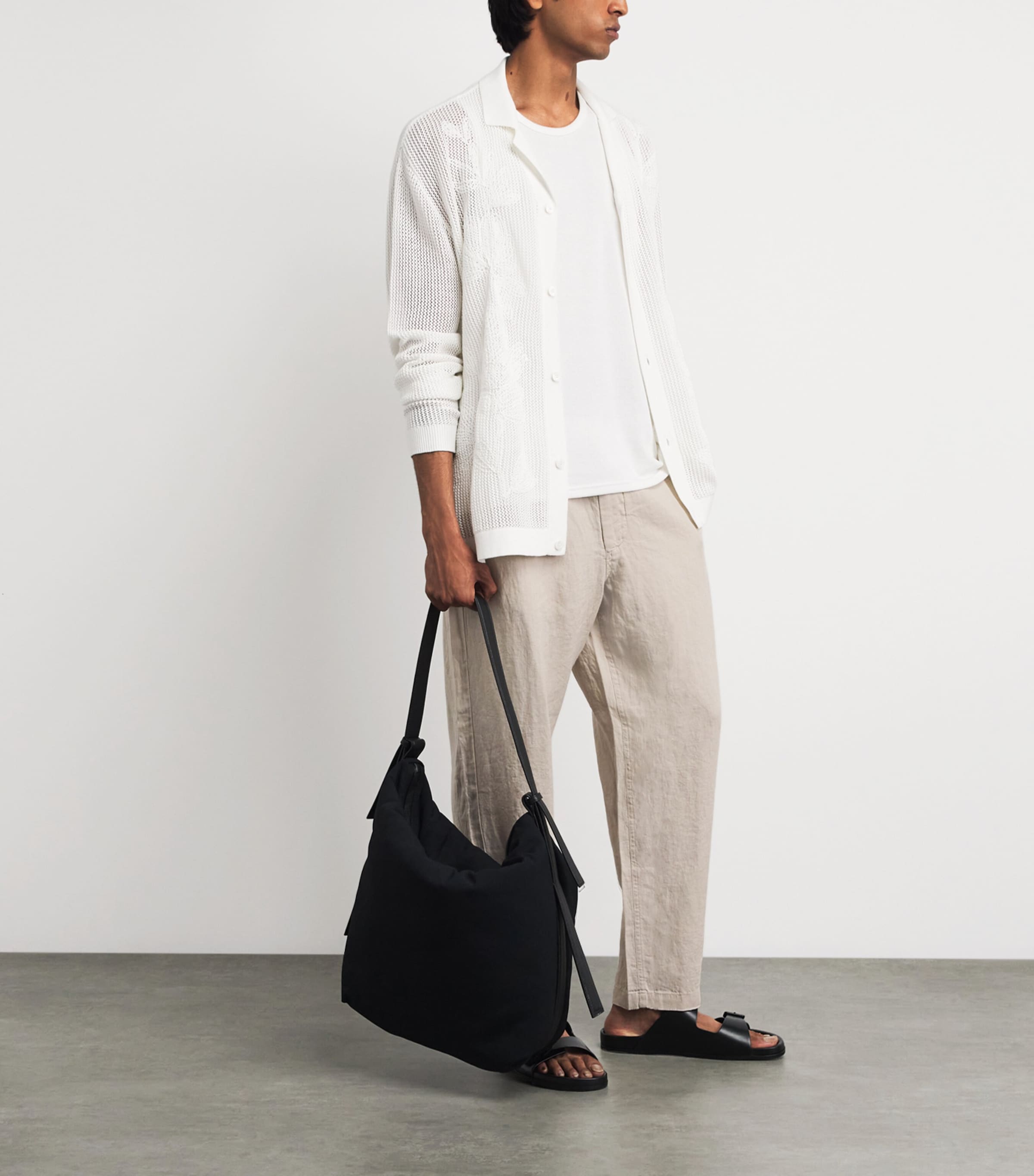 Wax London Mens Linen Kurt Chinos Beige Image 2