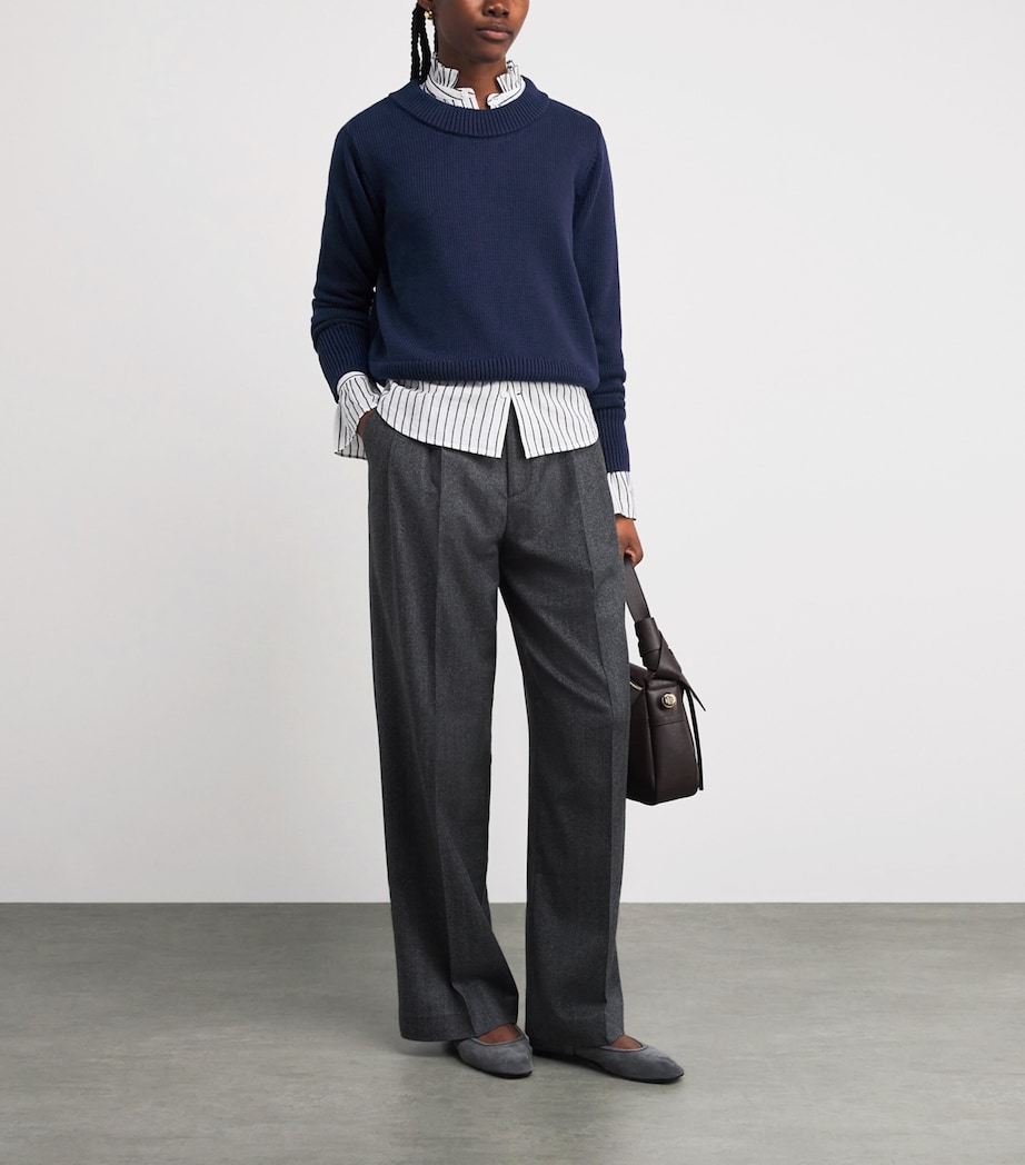 Wool Devon Sweater NAVY Image 2