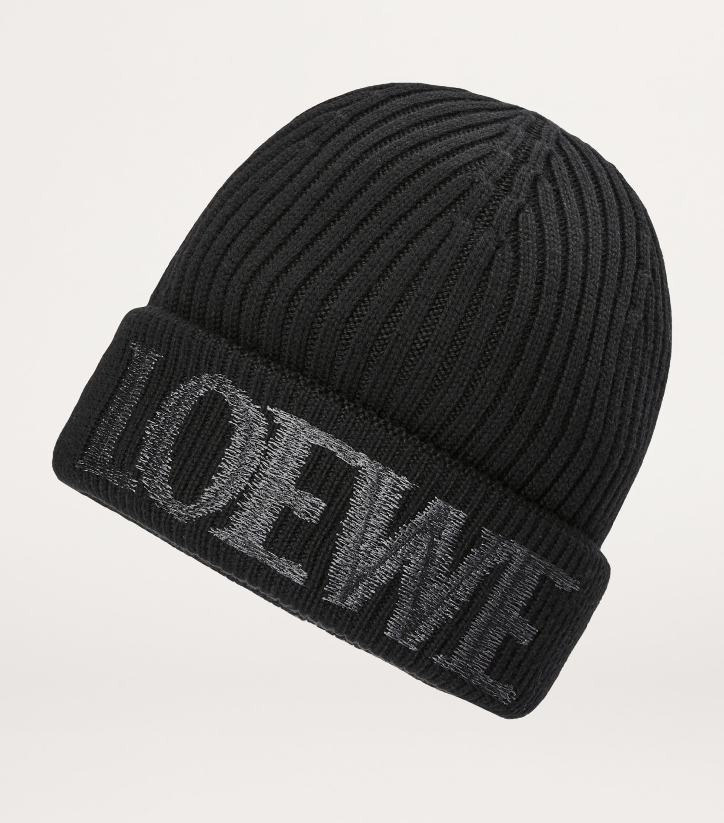 Wool Embroidered-Logo Beanie BLACK Image 3