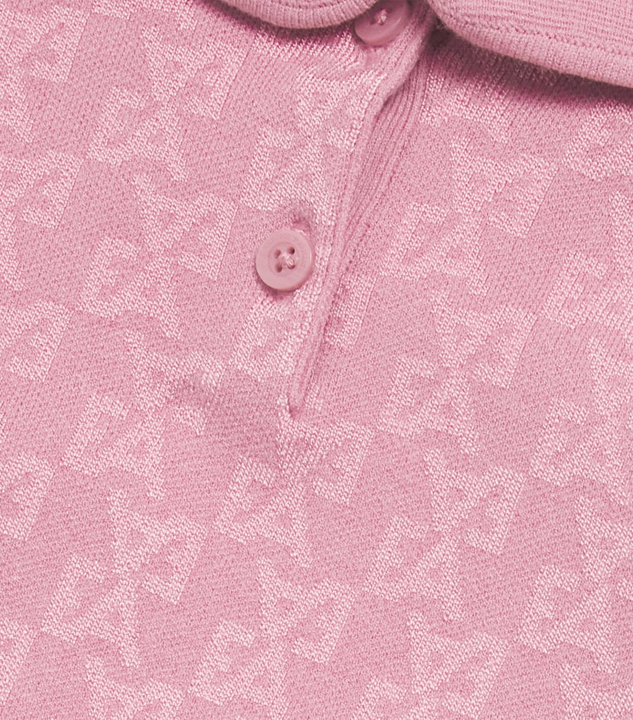 Logo-Jacquard Dress (6-36 Months) F4028 LOGO LILAS Image 3