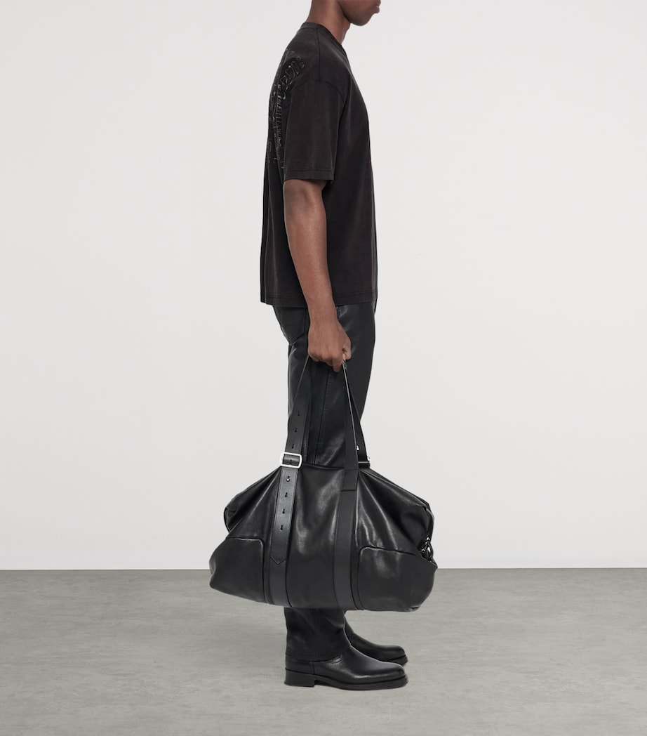 AllSaints Mens Organic Cotton Roller T-Shirt Washed Black Image 6