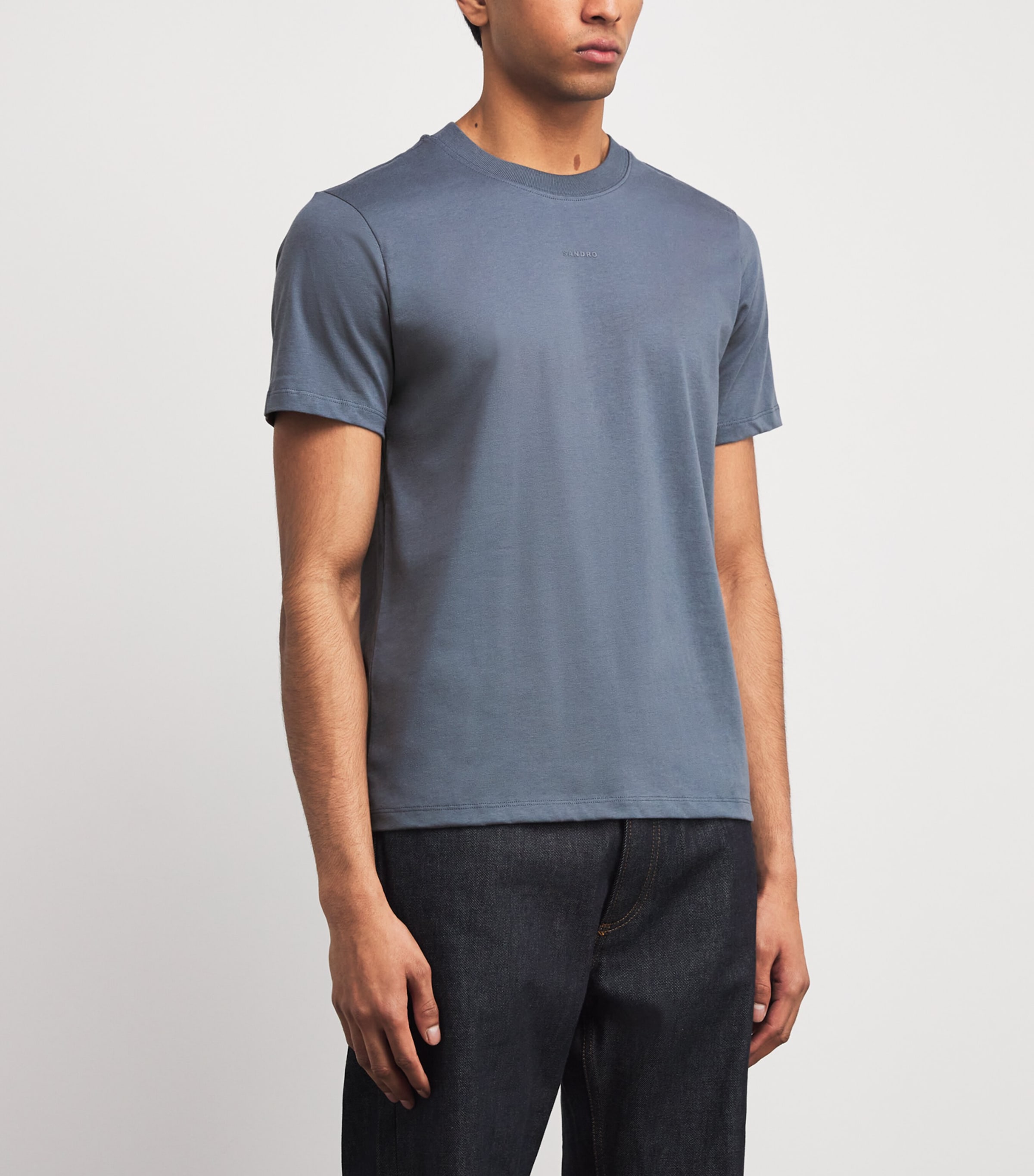 Organic Cotton Logo T-Shirt GREY / BLU Image 3