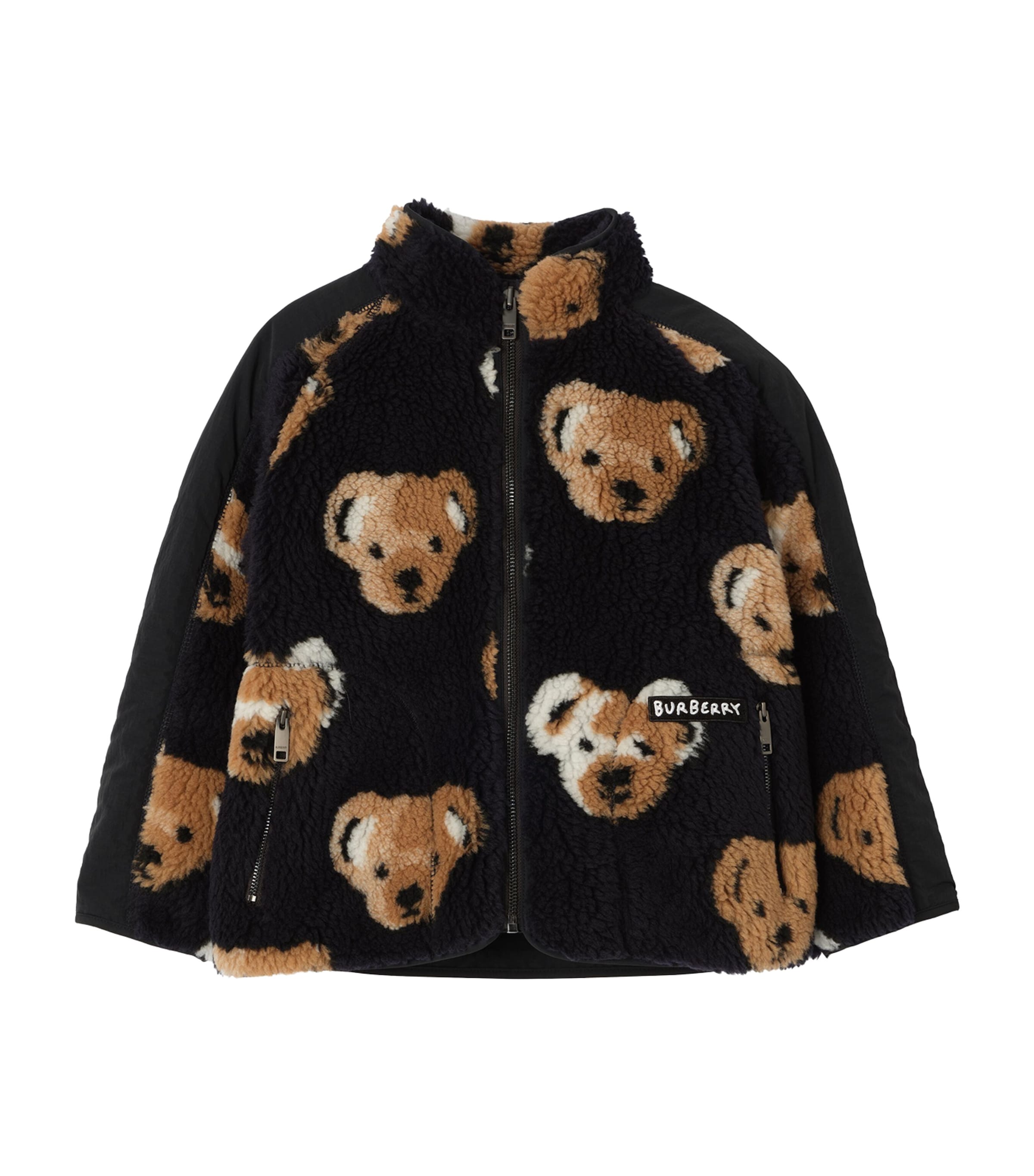 Burberry Kids Fleece Thomas Bear Jacket (4-12 Years) Ink Ip Pattern Image 1