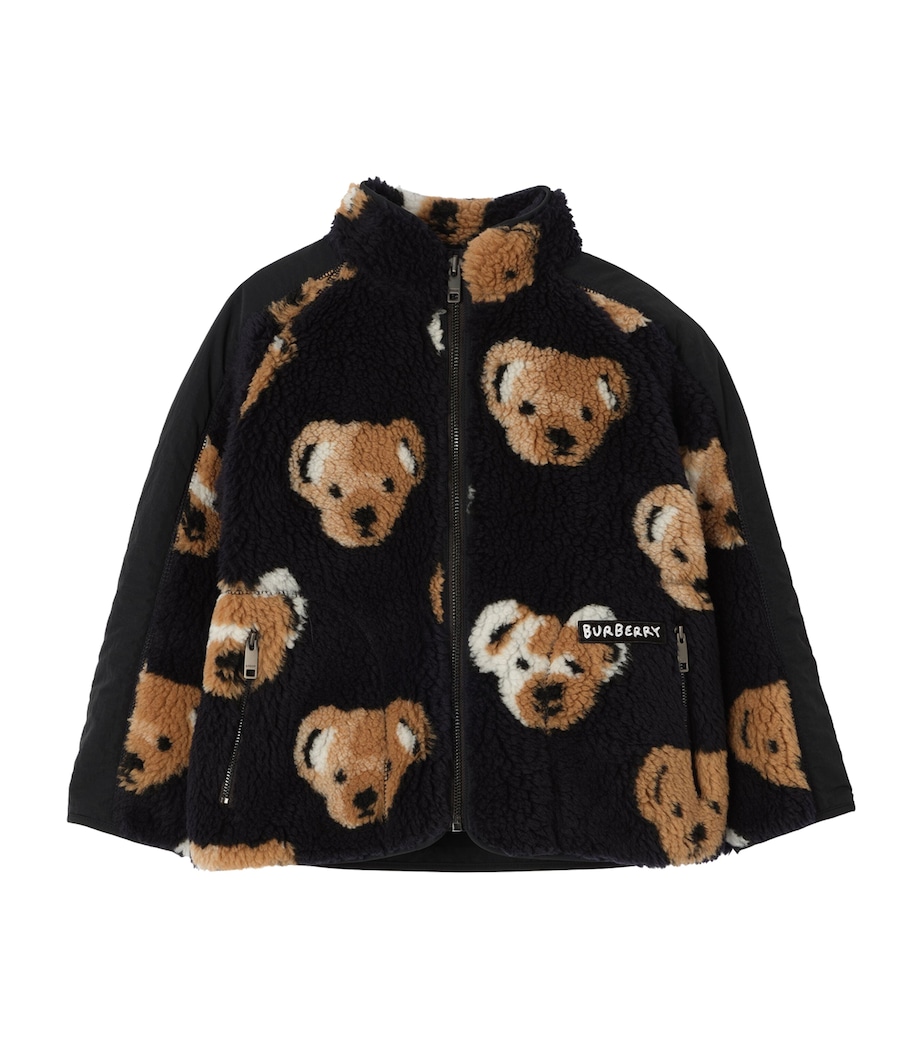 Burberry Kids Fleece Thomas Bear Jacket (4-12 Years) Ink Ip Pattern Image 1