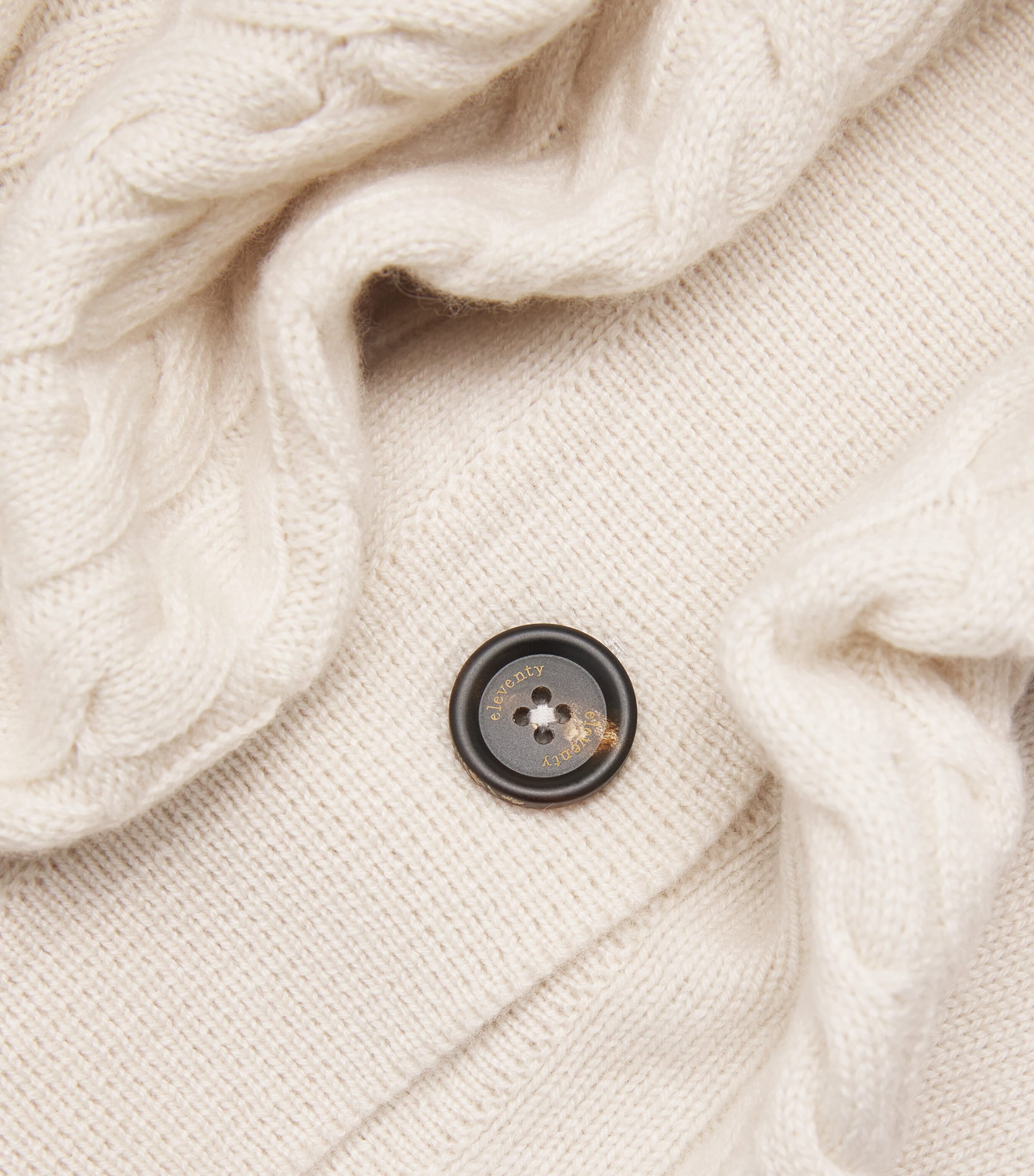 Cashmere Collared Cardigan SABBIA E BIANCO Image 5