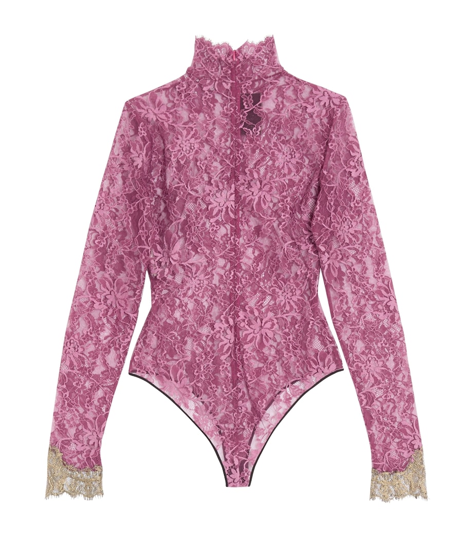 Valentino Womens Lace Floral Bodysuit Image 2