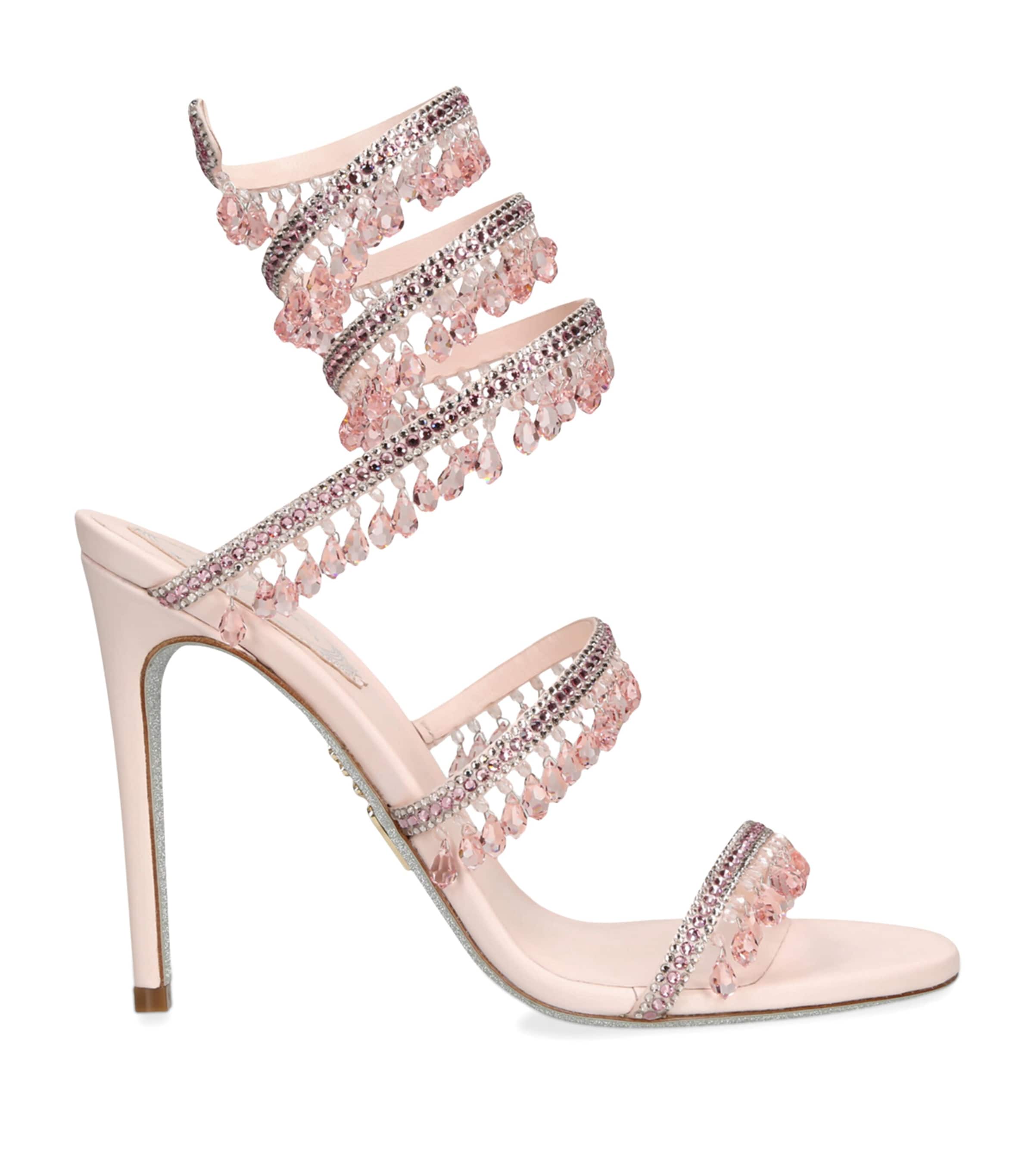 René Caovilla Embellished Chandelier Sandals 105 In Pink