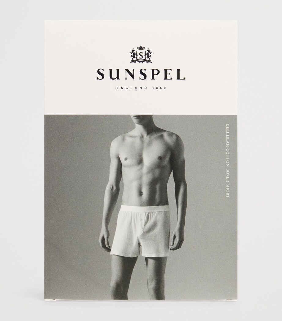 Cotton Mesh Cellular Boxer Shorts WHITE Image 4