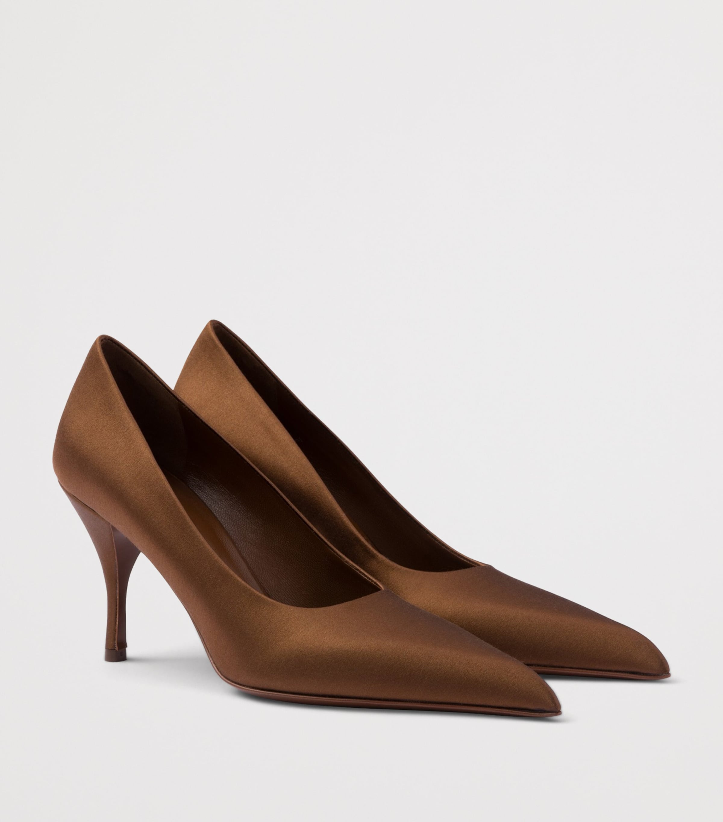 Prada Satin Pumps 85 Brown Image 3