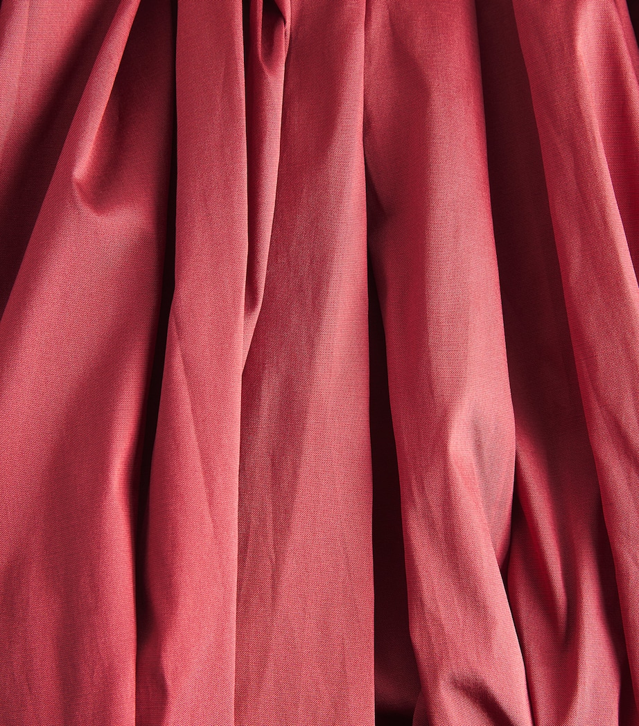 Abadia Womens Elodie Pleated Midi Skirt Red Image 6