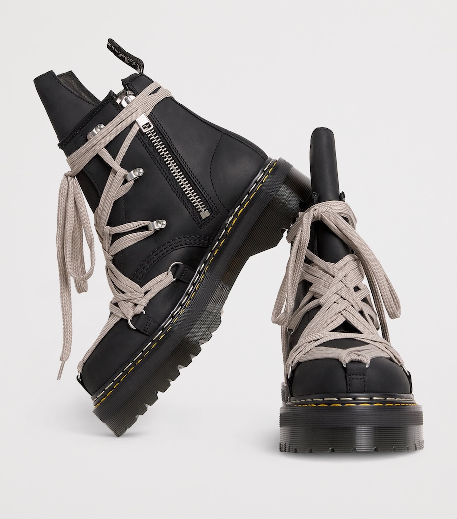 Rick Owens x Dr. Martens Leather Megalace Boots BLACK 09 Image 7