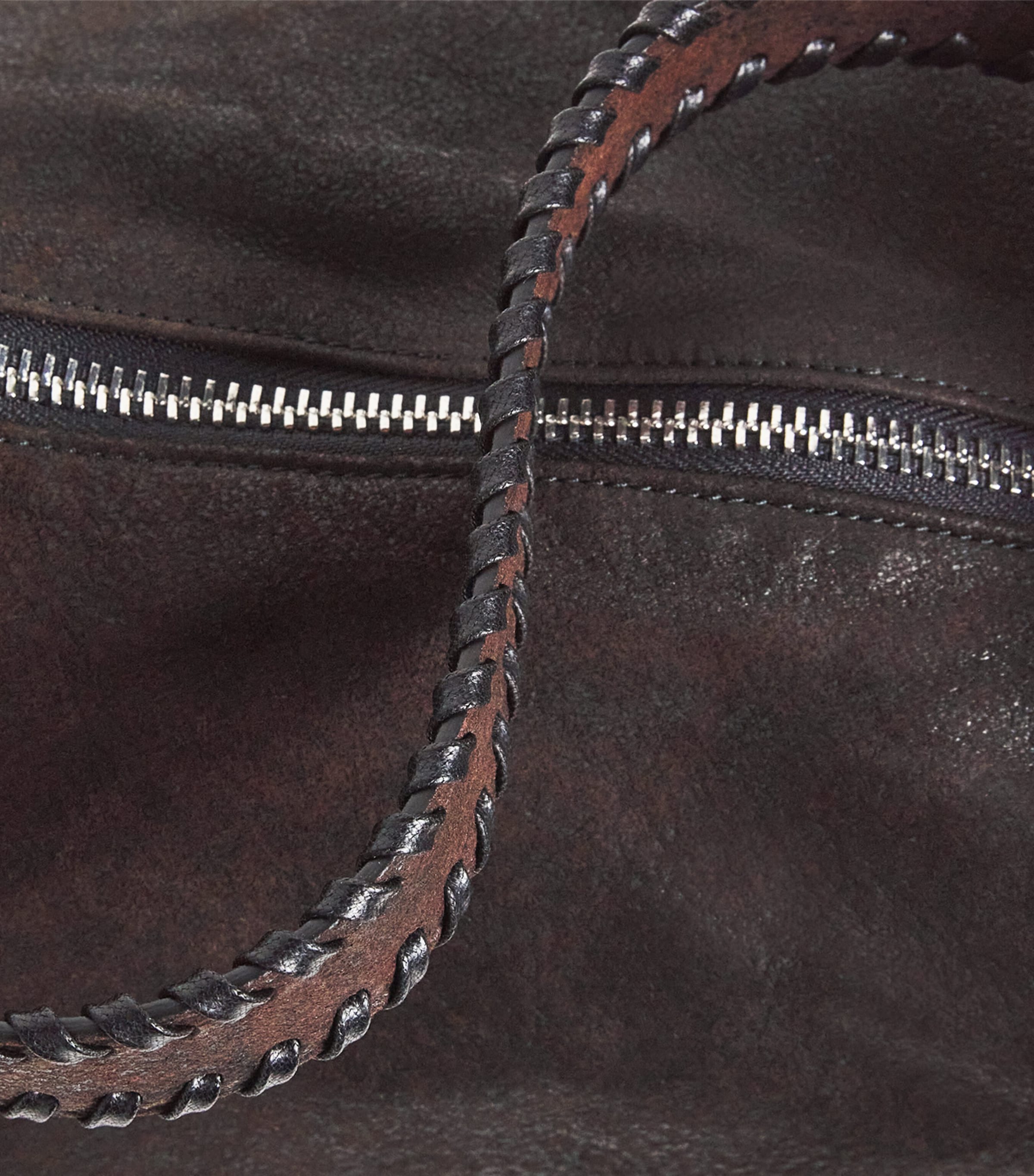 Large Leather Agnes Cross-Body Bag D402 DARK BROWN Image 6