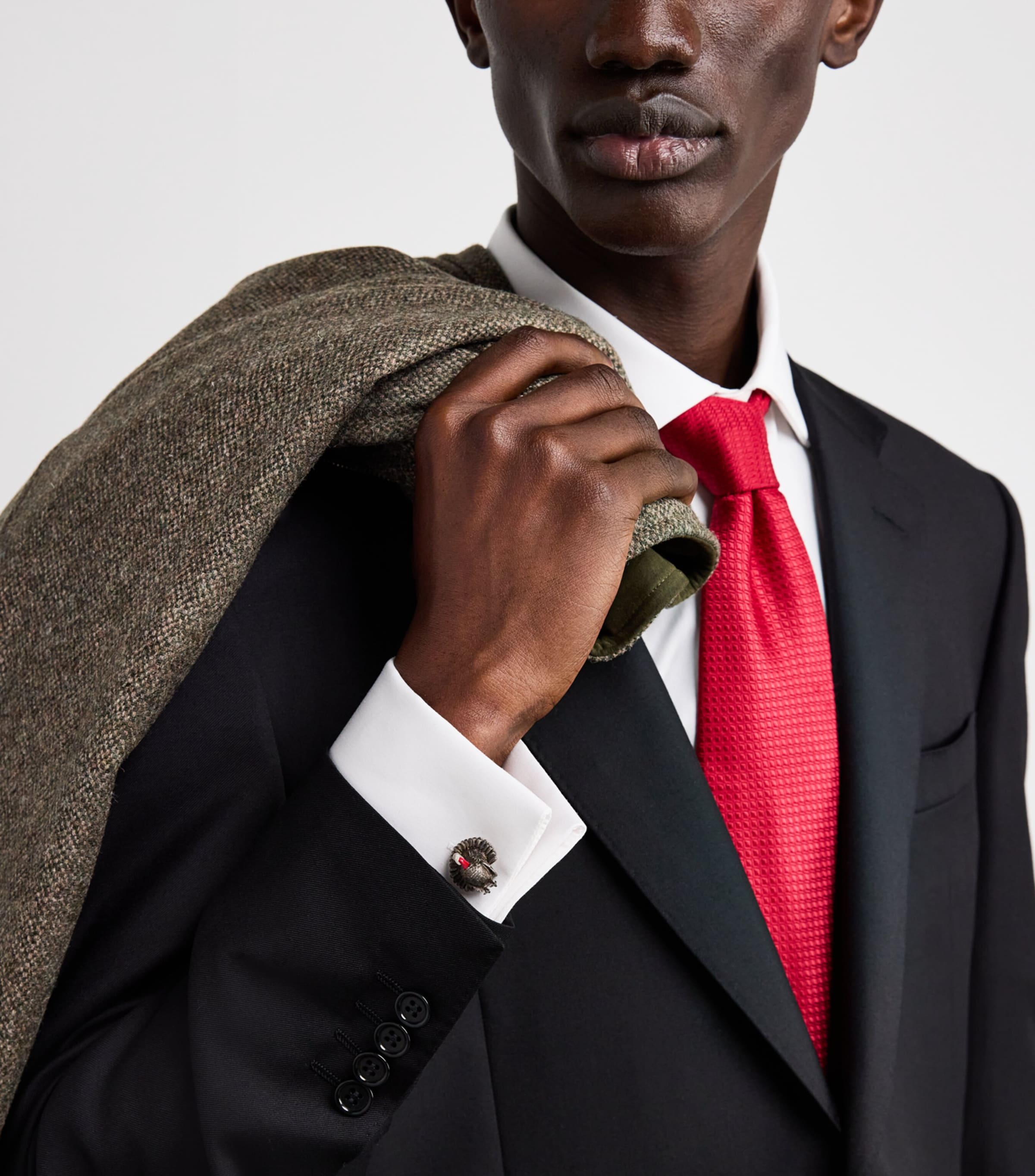 Sterling Silver Wild Turkey Cufflinks BLACK Image 2