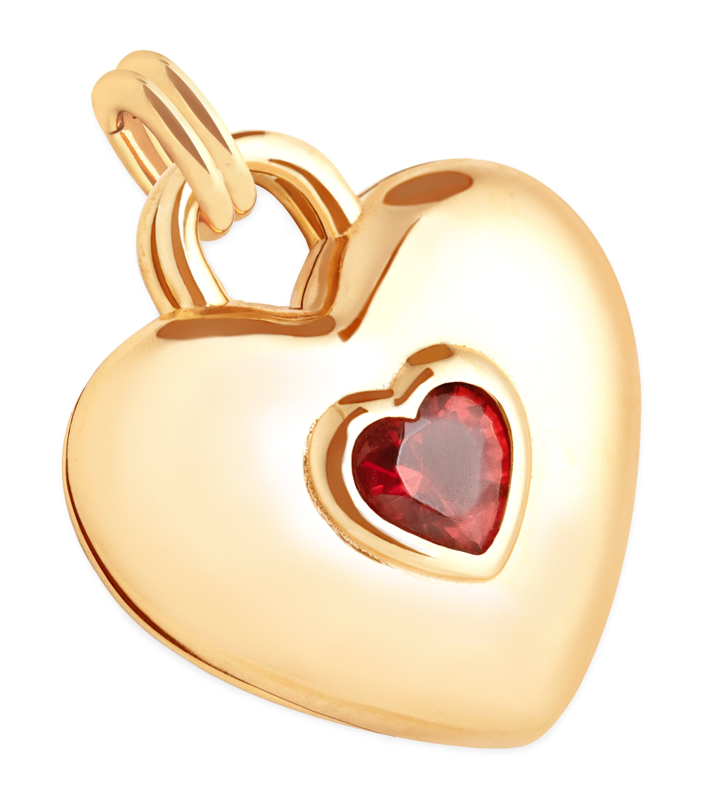 Astrid & Miyu Gold-plated Silver Double Heart Charm In Gold
