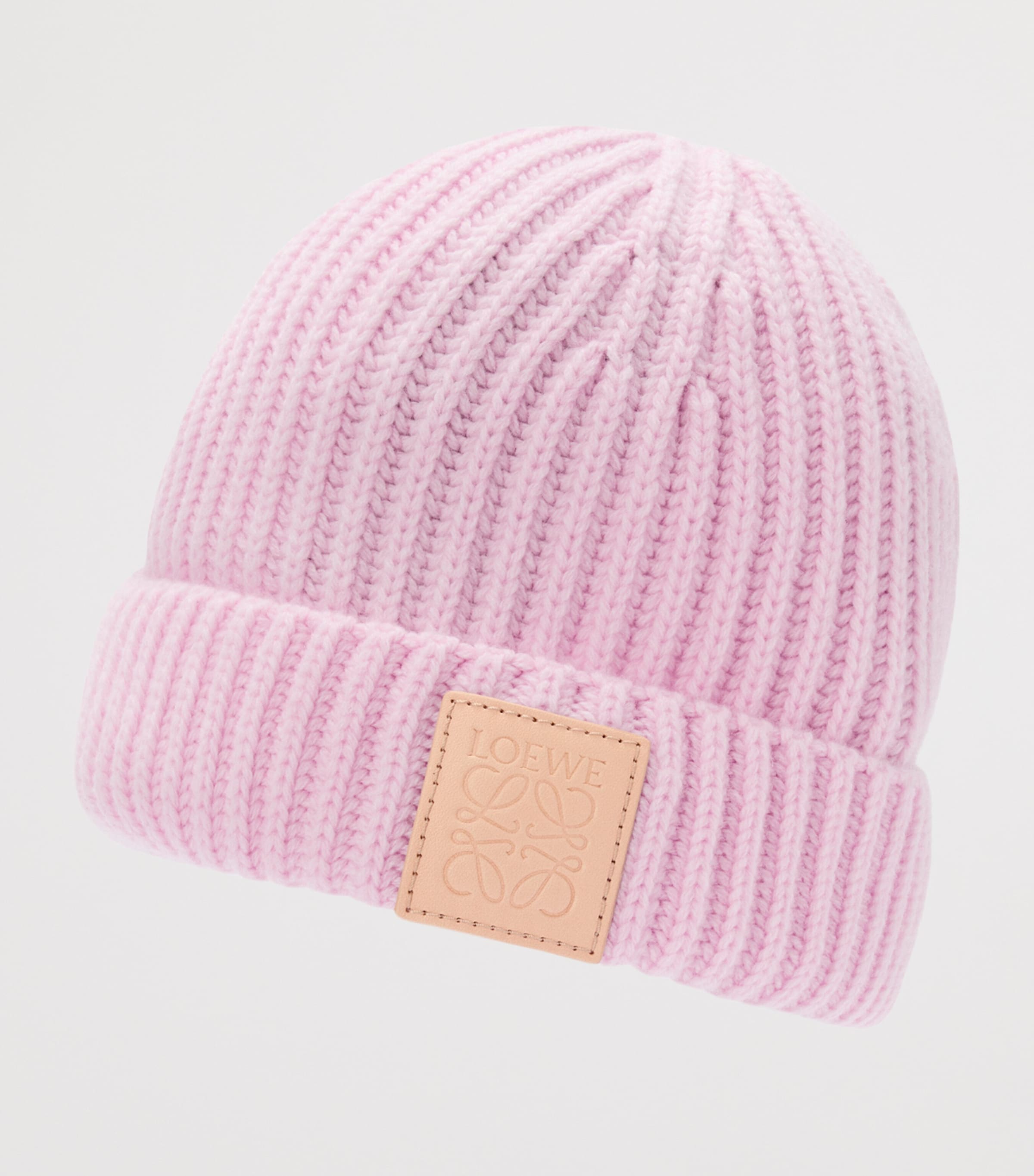Cashmere Ribbed Beanie LIGHT PINK Image 2