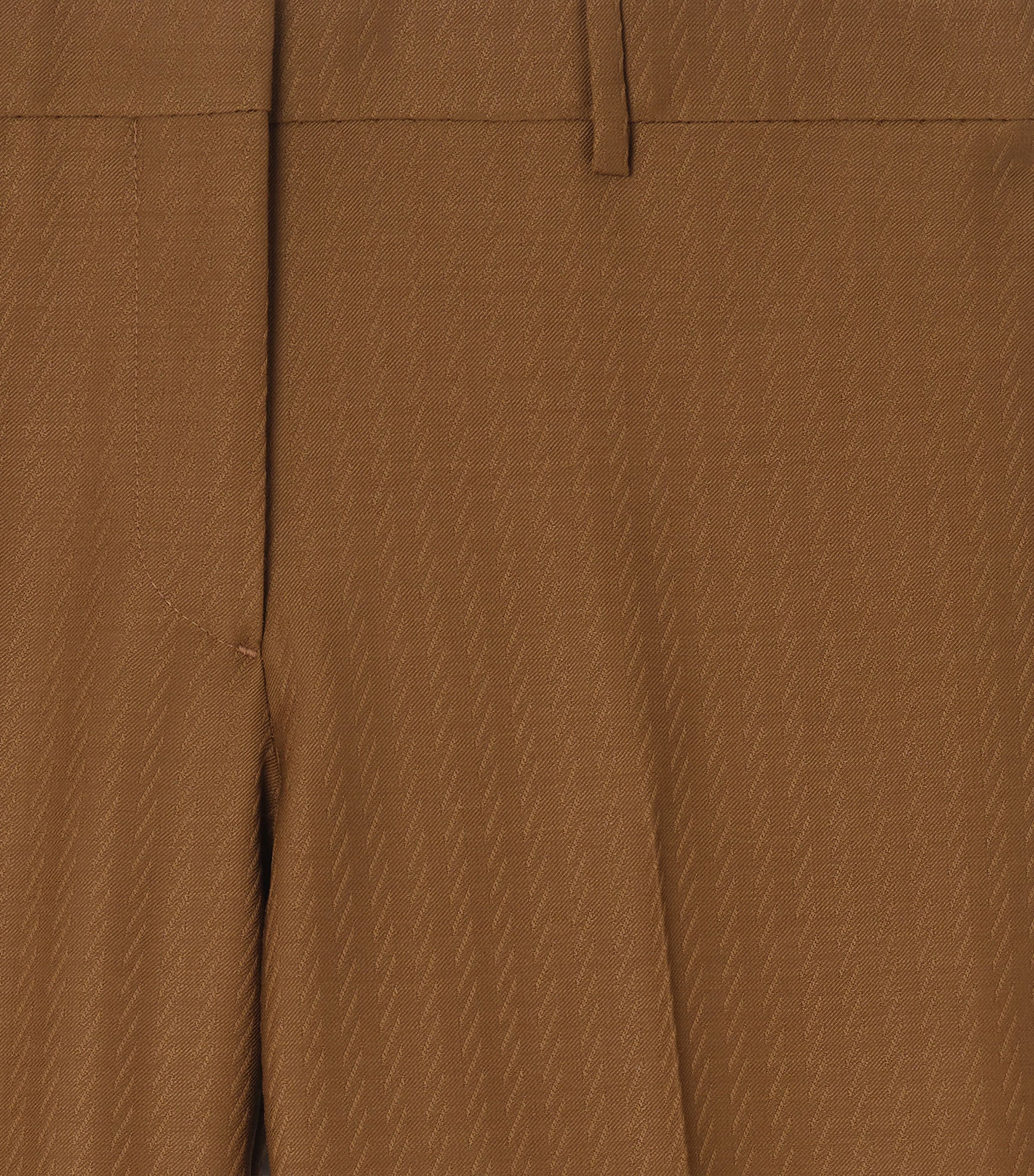 Burberry Womens Wool-Mohair Tailored Trousers Hazelnut Brwn Stripe Image 4
