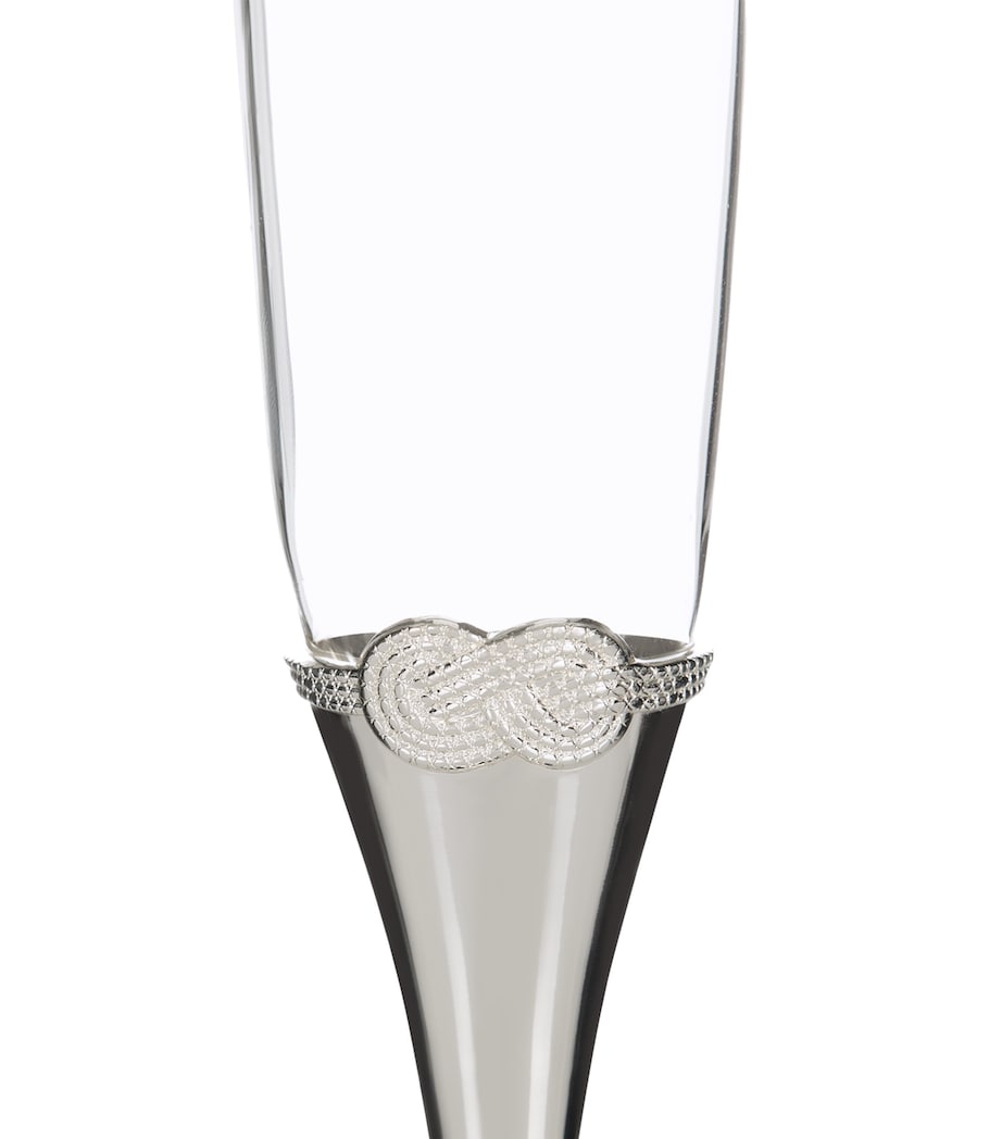 Set of 2 Infinity Champagne Flutes SILVER Image 2