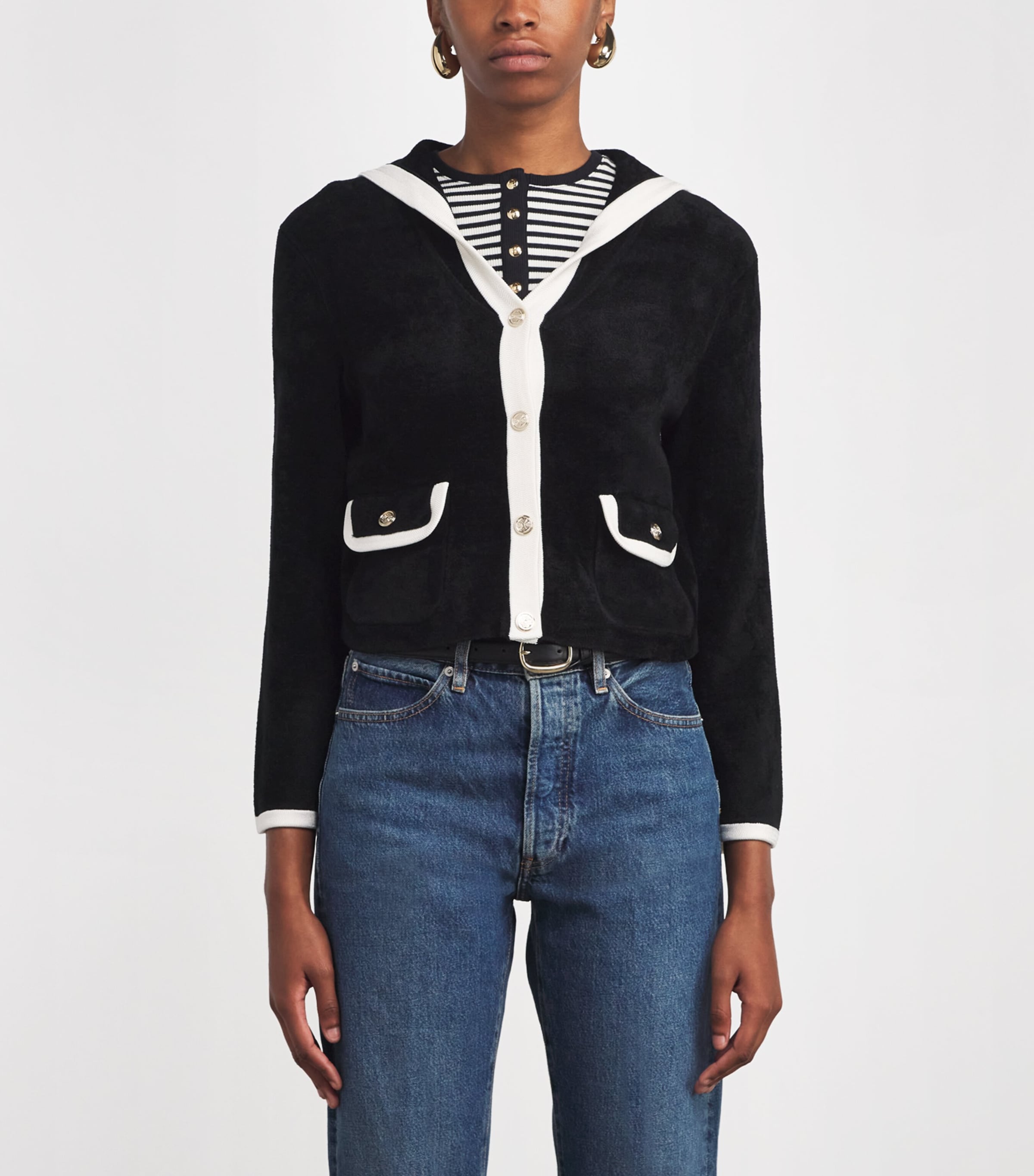 Terry Cardigan BLACK Image 3