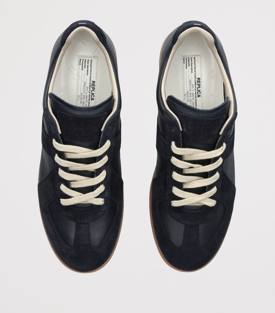 Leather-Suede Replica Sneakers NAVY Image 4