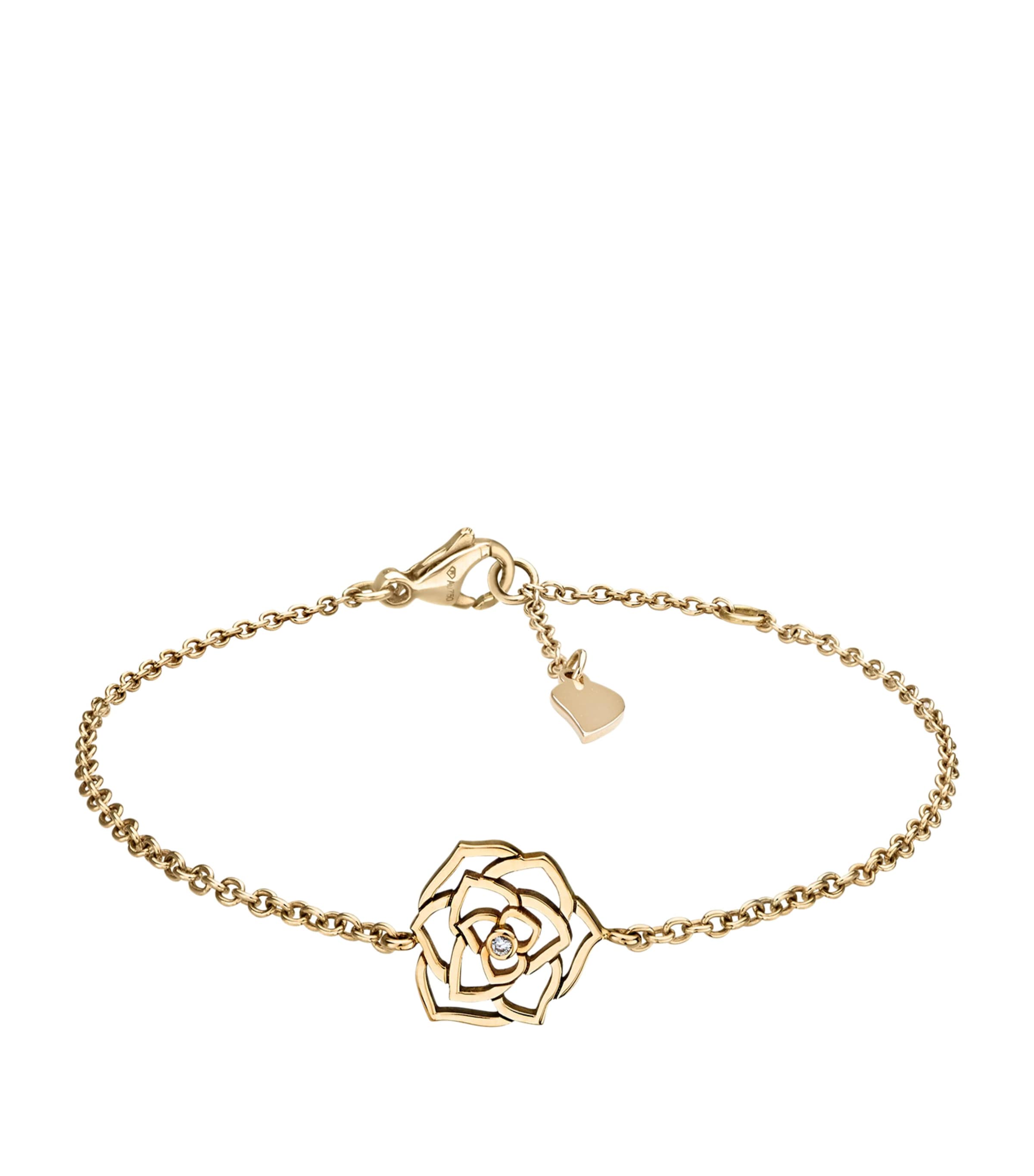 Piaget Rose Gold And Diamond Rose Bracelet In Grey