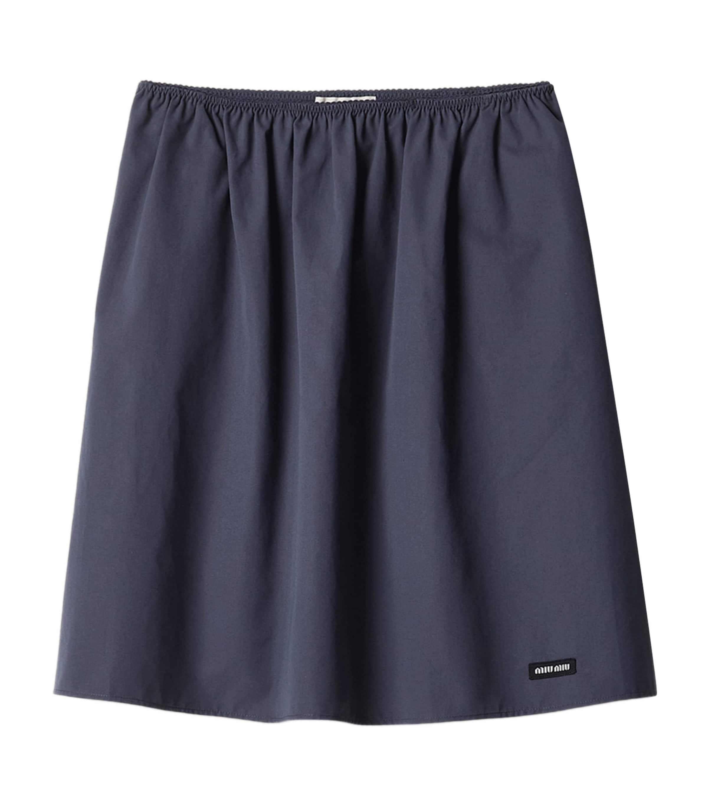 Miu Miu Womens Cotton Poplin Midi Skirt Image 1