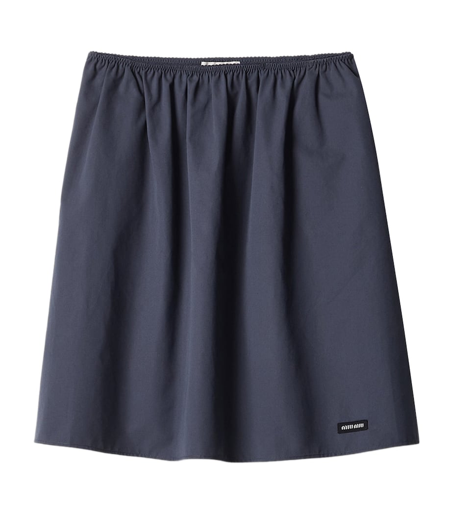 Miu Miu Womens Cotton Poplin Midi Skirt Image 1