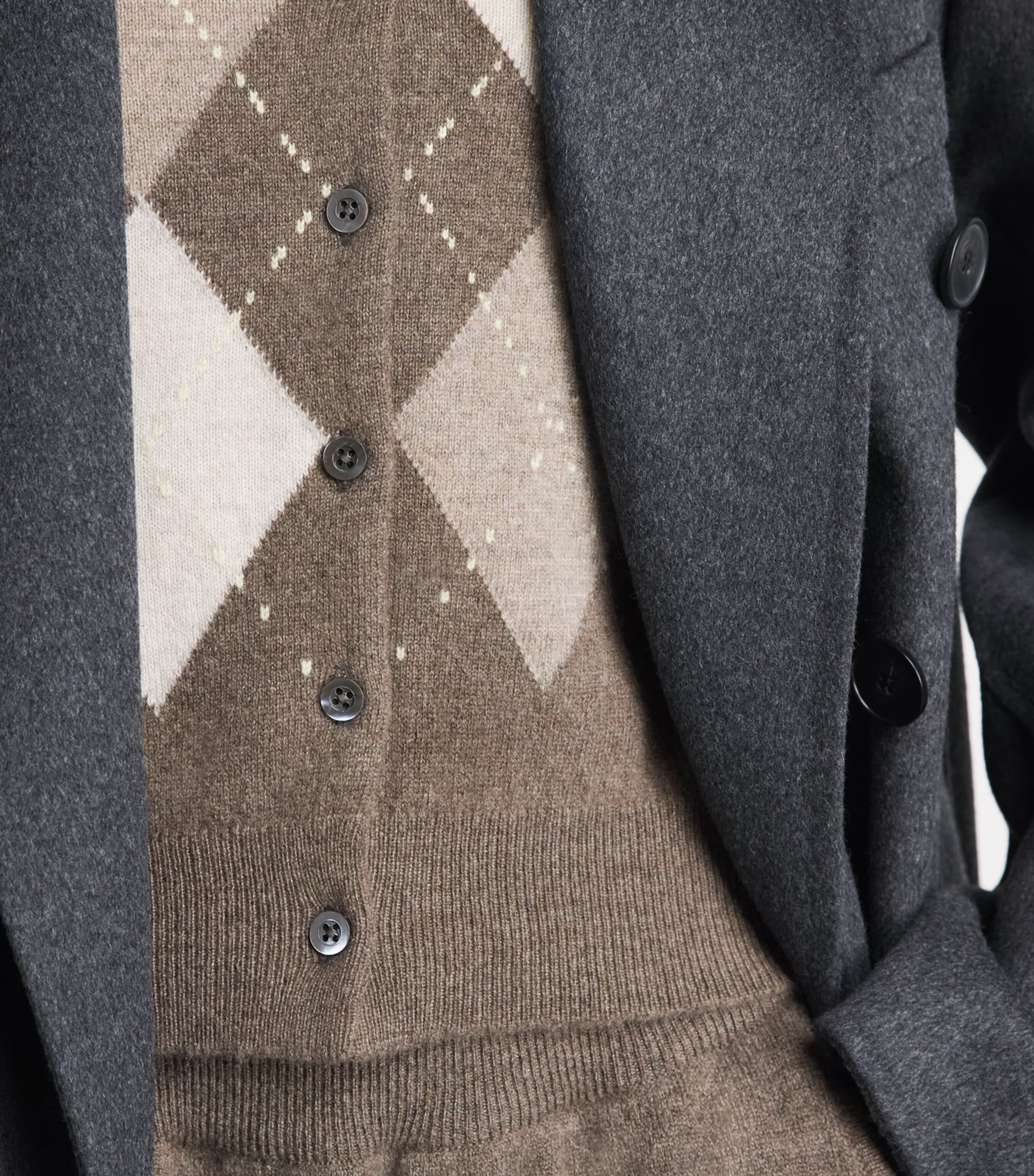 Johnstons Of Elgin Womens Cashmere Argyle Cardigan Hthcot Clrway Image 3