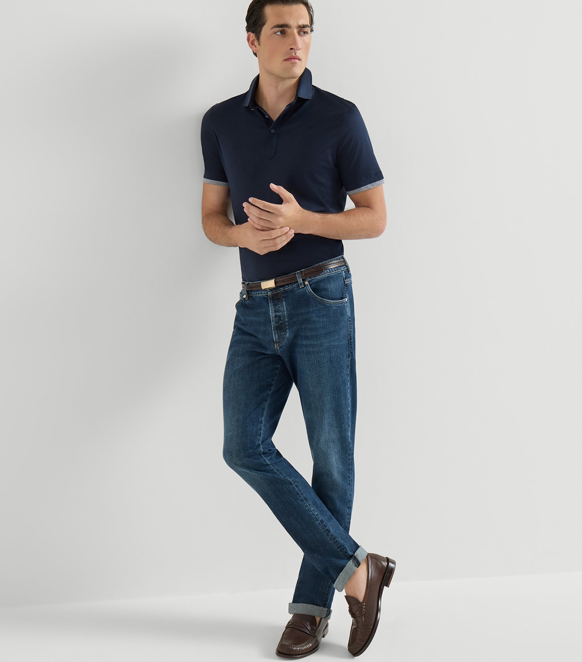 Brunello Cucinelli Mens Stretch-Cotton Slim Jeans Image 4