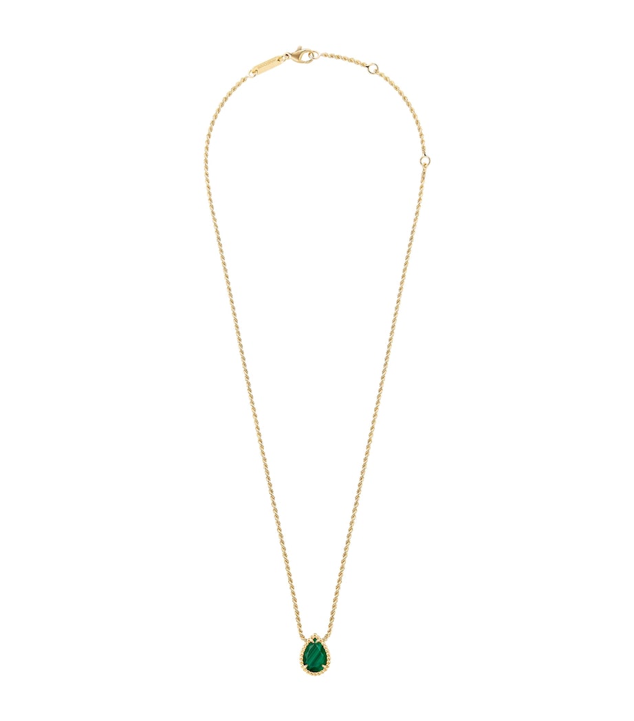 Yellow Gold and Malachite Serpent Bohème Pendant MULTI Image 1