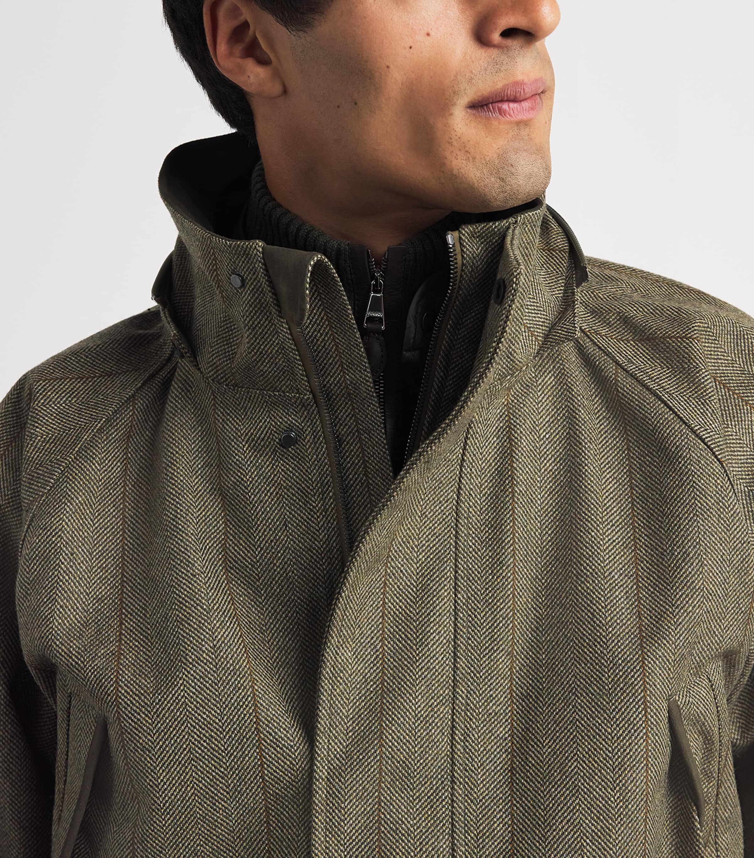 Purdey Mens Tweed Stripe Yorkshire Field Coat Cairn Tweed Image 6