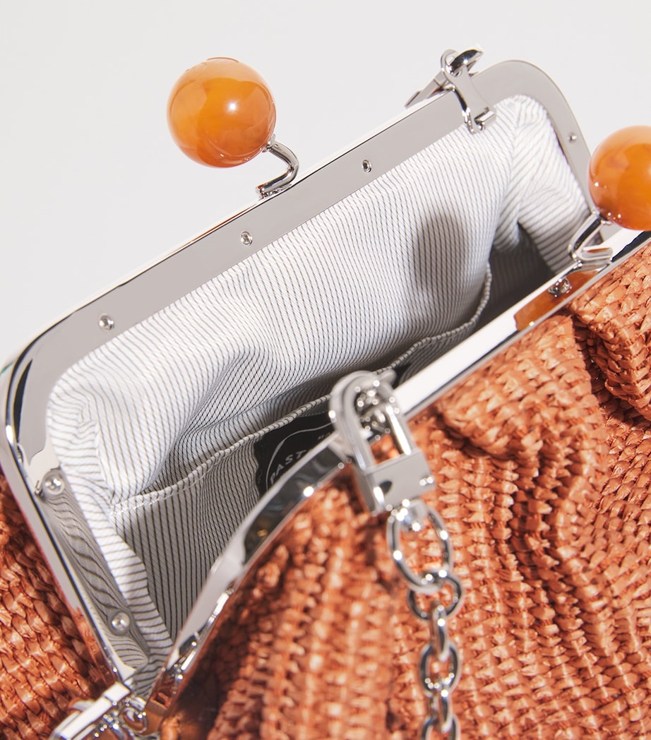 Large Raffia-Effect Pasticcino Bag RUST Image 7