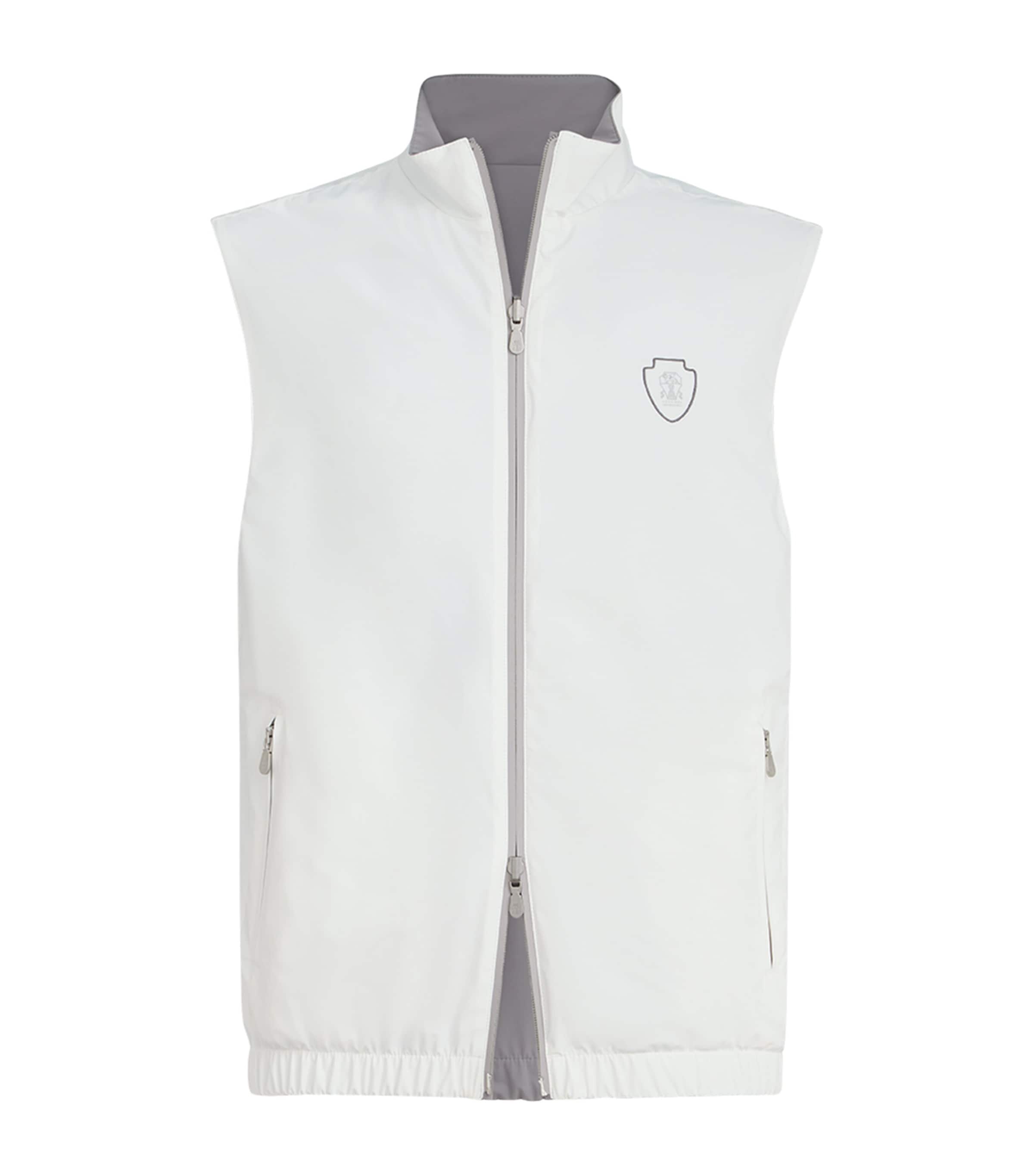 Brunello Cucinelli Mens Water-Resistant Crest Reversible Gilet Image 1