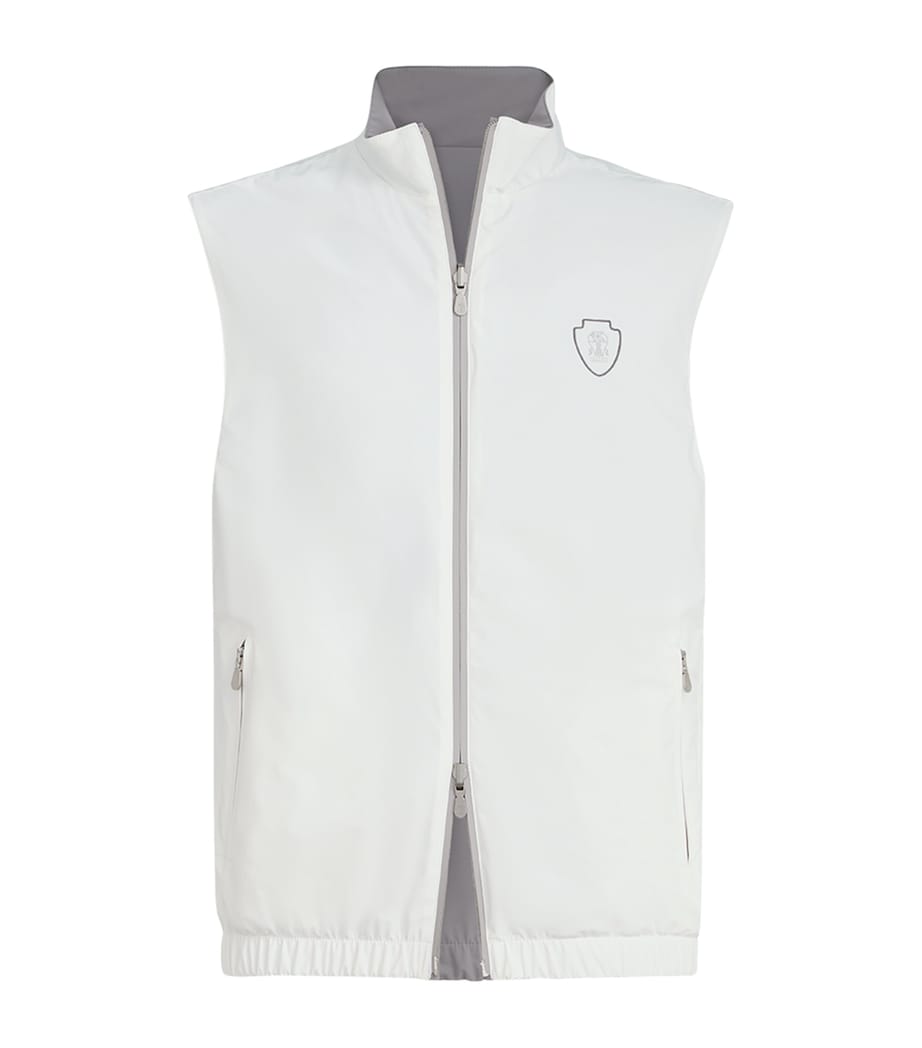 Brunello Cucinelli Mens Water-Resistant Crest Reversible Gilet Image 1
