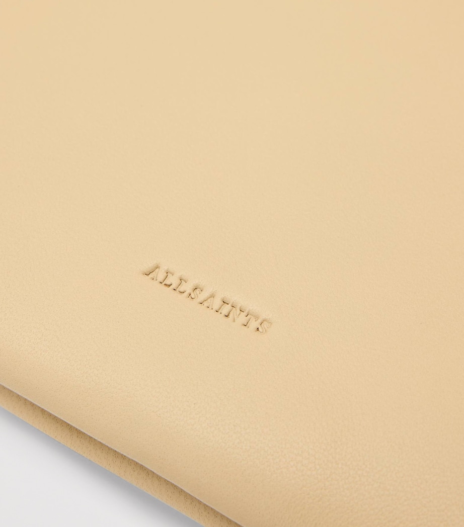 AllSaints Leather Bettina Clutch Bag Mellow Yellow Image 4